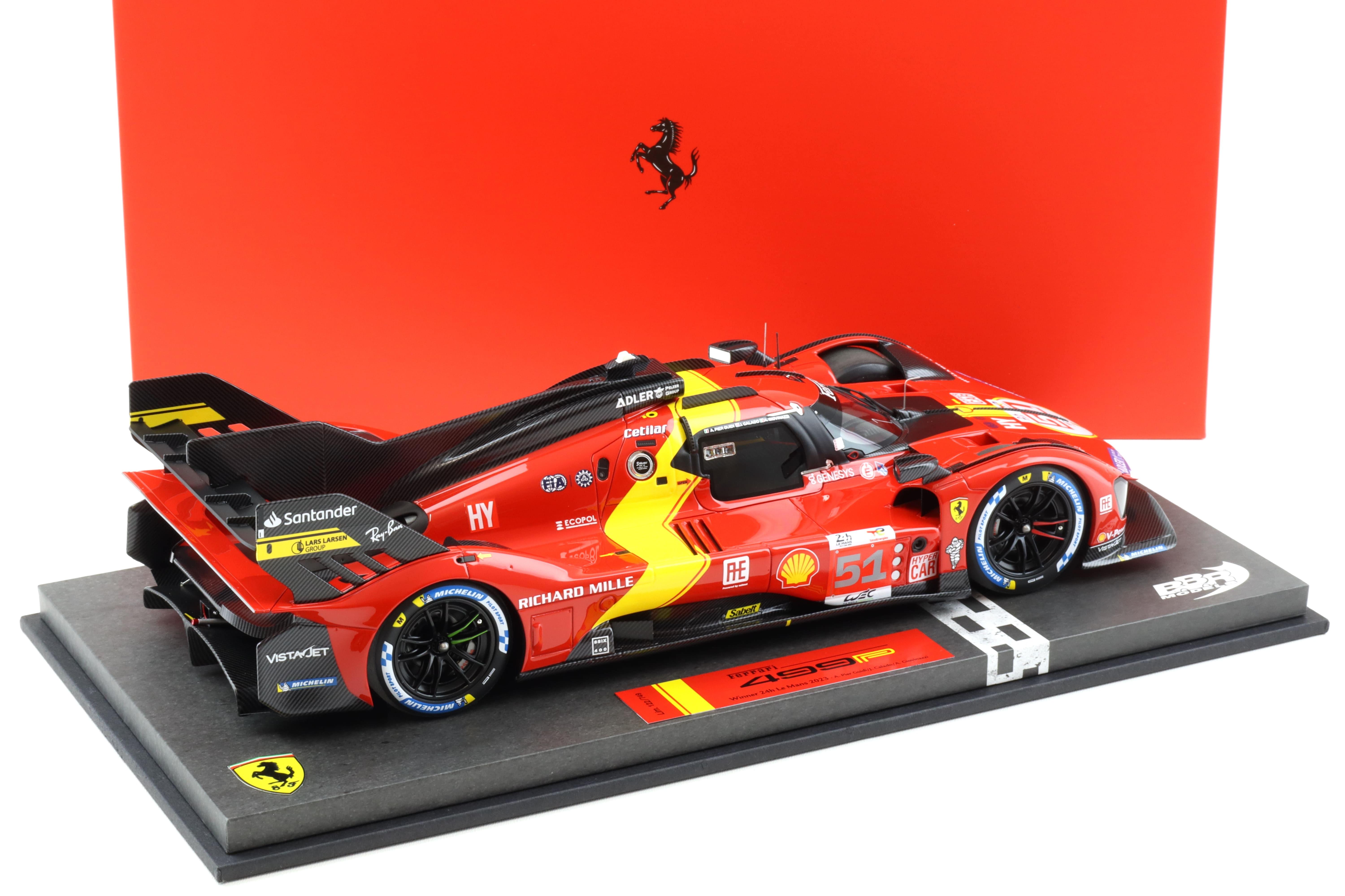 1:18 BBR Ferrari 499P Winner 24h Le Mans 2023 Car #51 with Showcase - Limited 749 pcs.