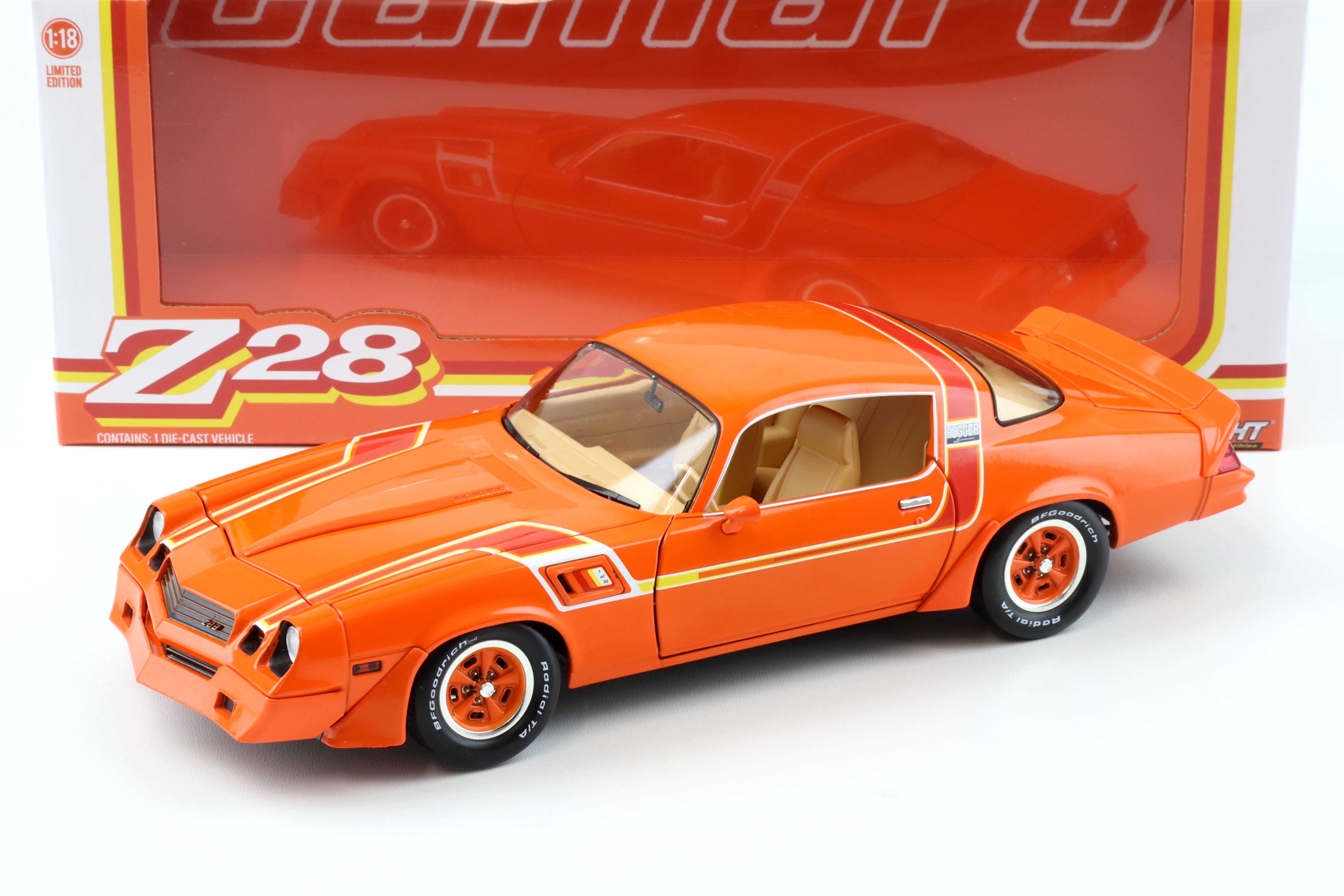 1:18 Greenlight 1980 Chevrolet Camaro Z28 Coupe Hugger Edition orange