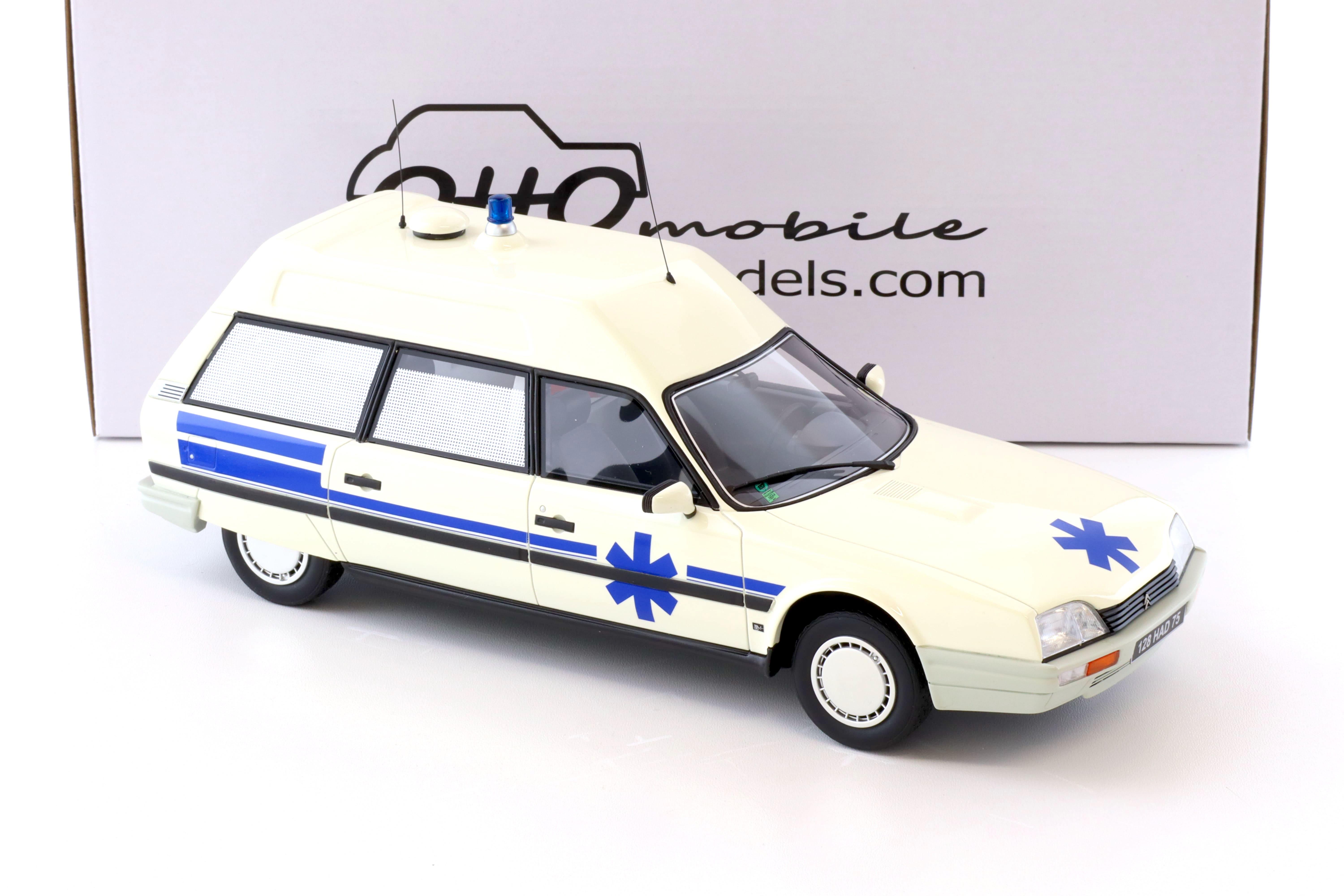 1:18 OTTO mobile OT367 Citroen CX Break Ambulance Quasar Heuliez white 1987