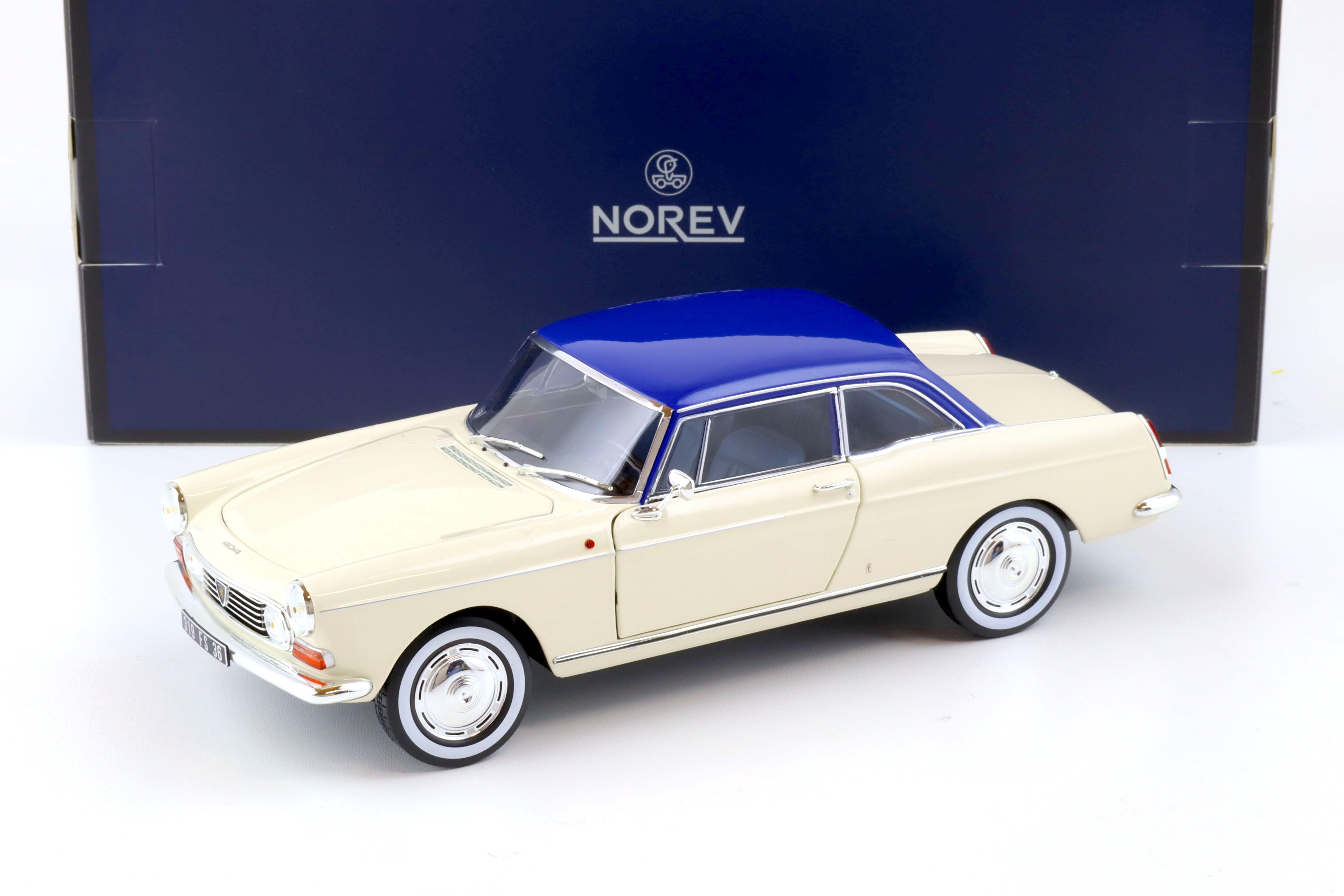 1:18 Norev Peugeot 404 Coupe 1967 cream & blue - Limited 200 pcs.