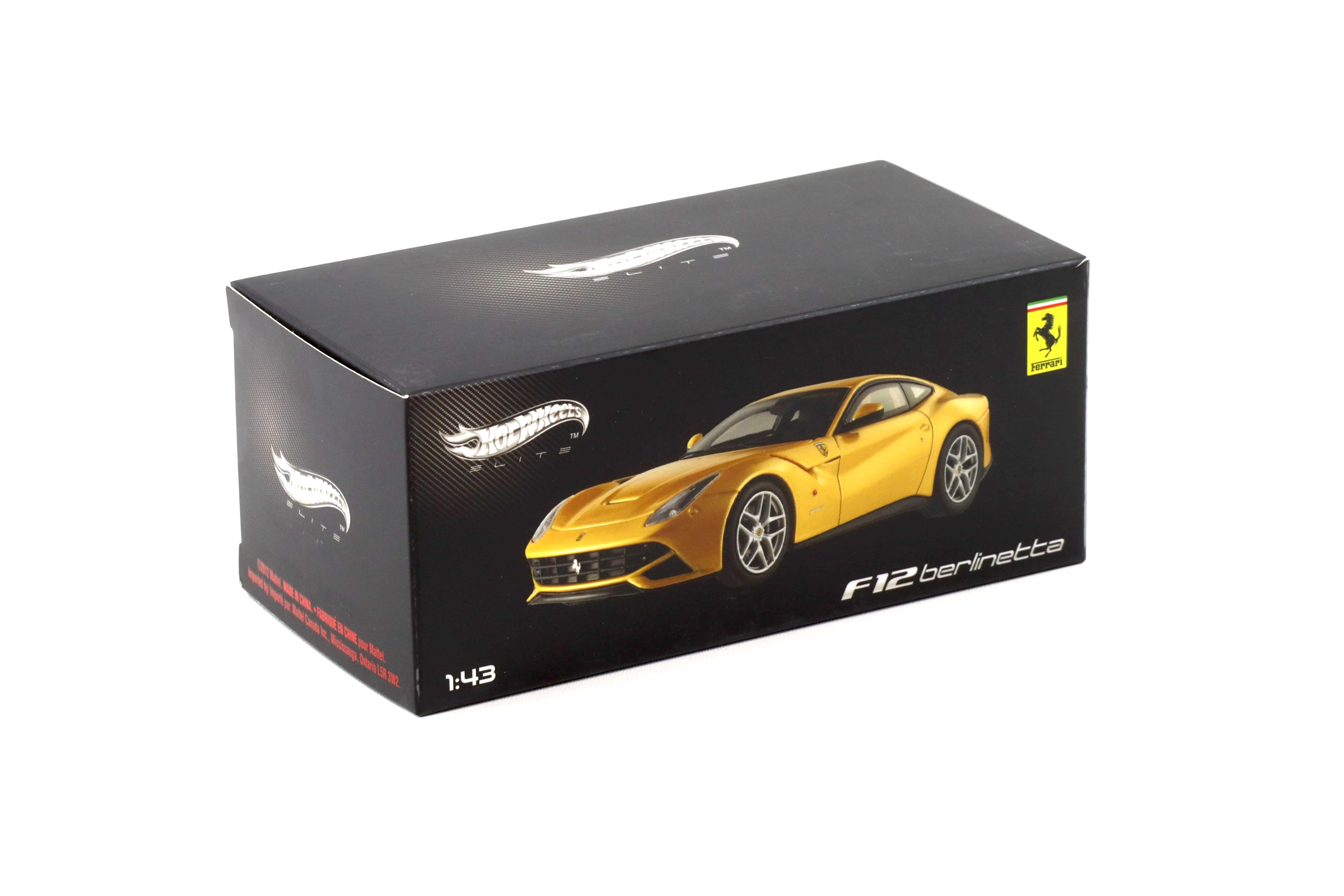 1:43 Hot Wheels Elite Ferrari F12 Berlinetta Coupe yellow 