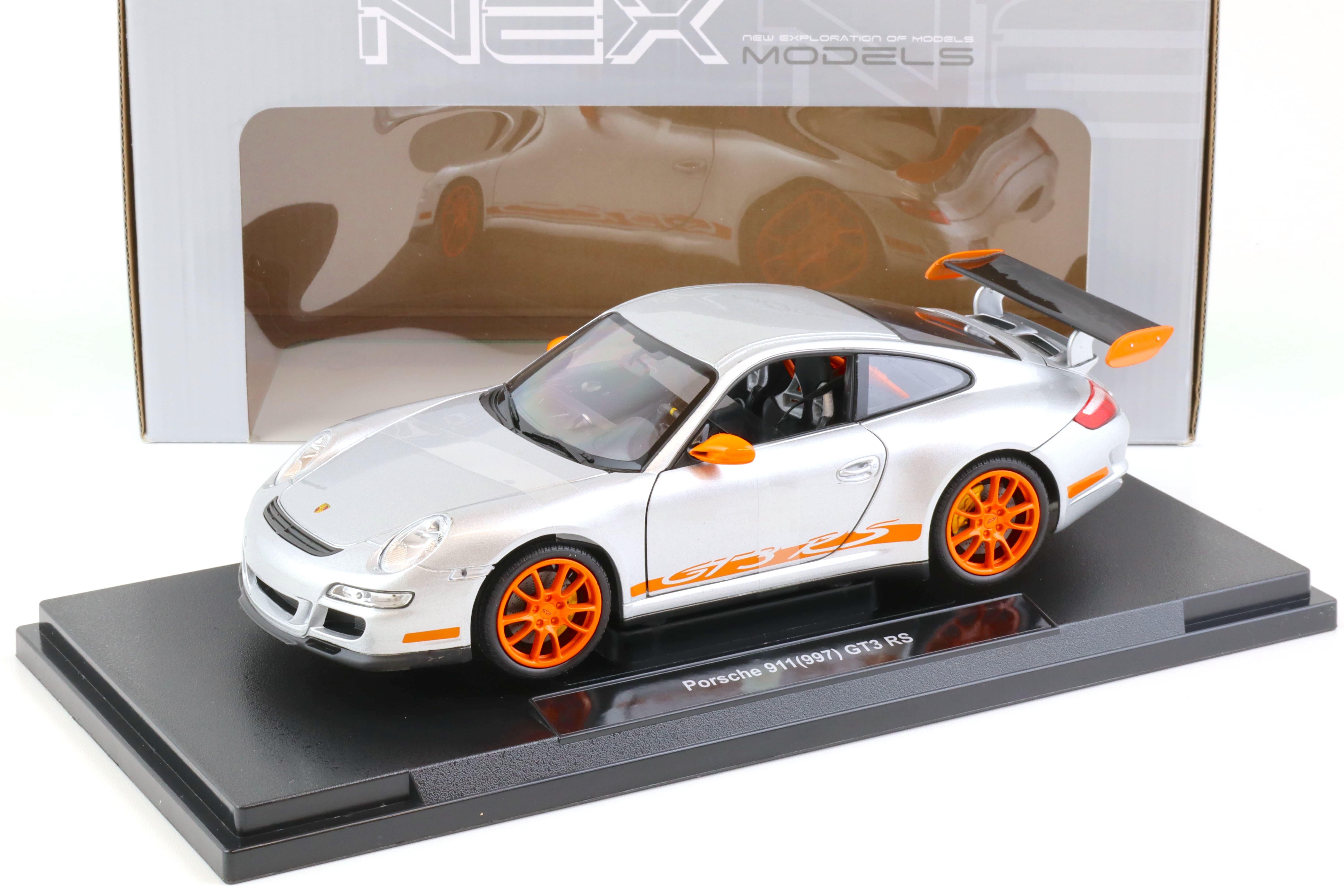 1:18 Welly Porsche 911 (997) GT3 RS silver/ orange