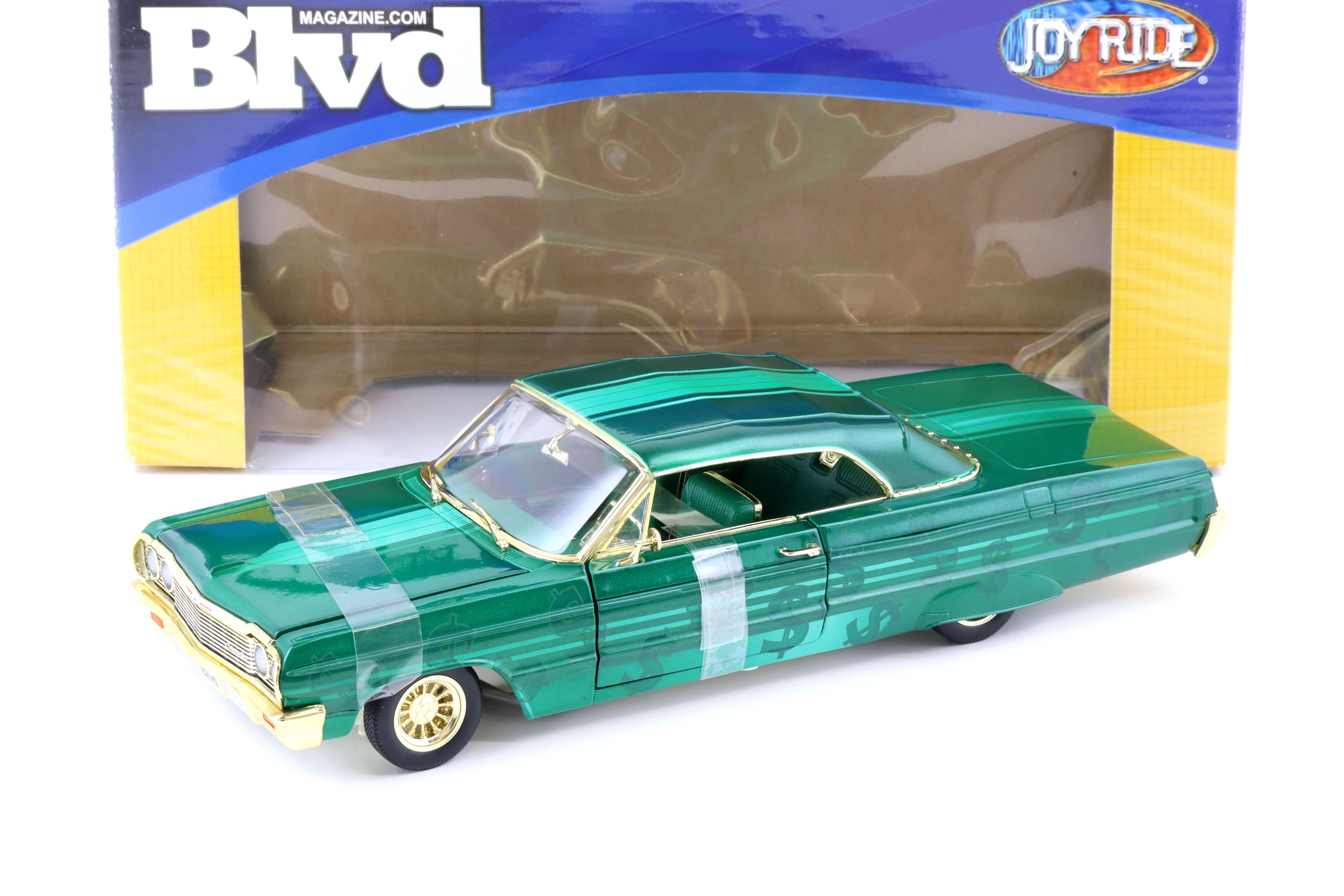 1:18 ERTL Joyride 1964 Chevrolet Impala Lowrider Blvd Magazine green / gold