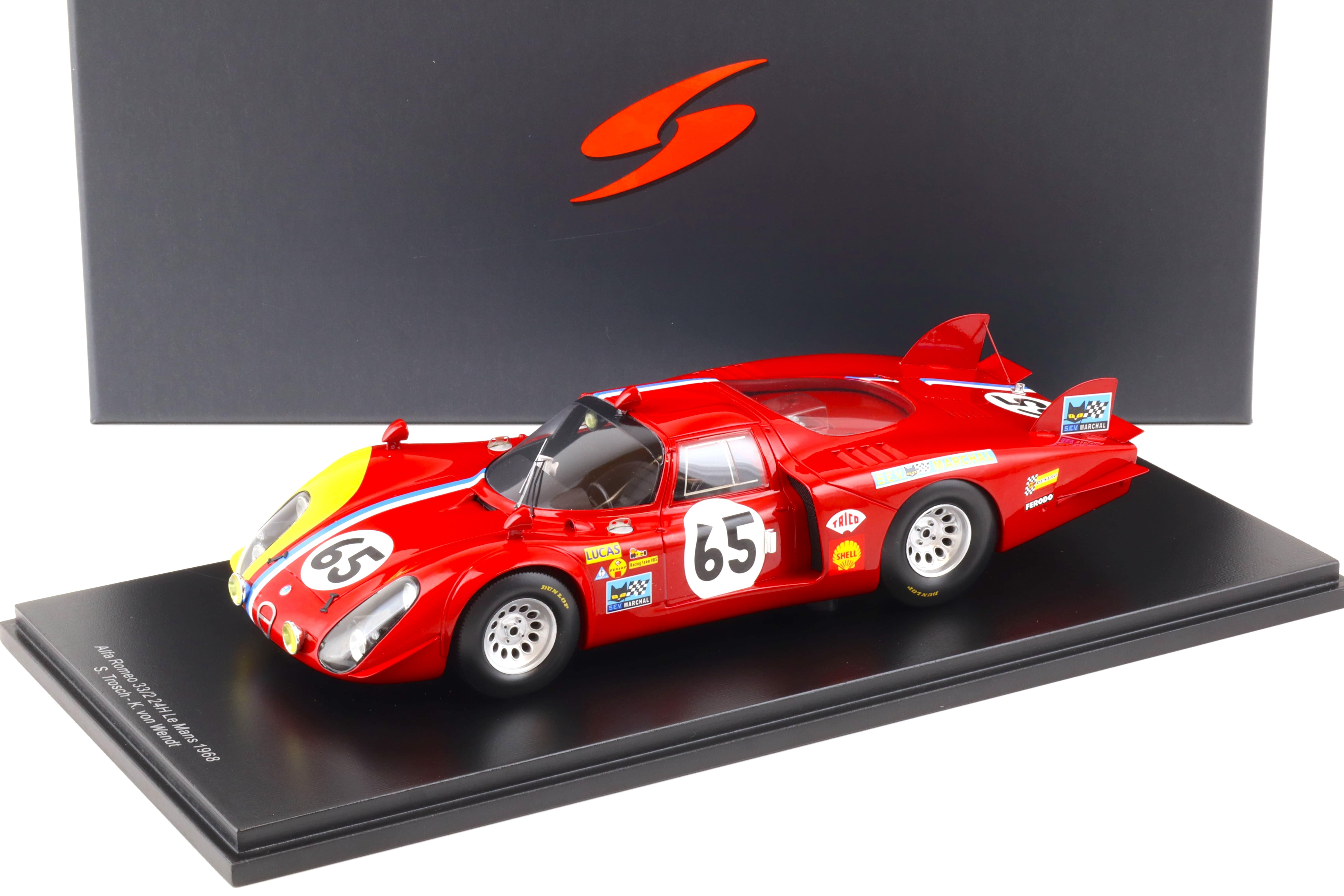 1:18 Spark Alfa Romeo 33/2 Le Mans 24h 1968 #65 Team VDS Trosch/ Wendt