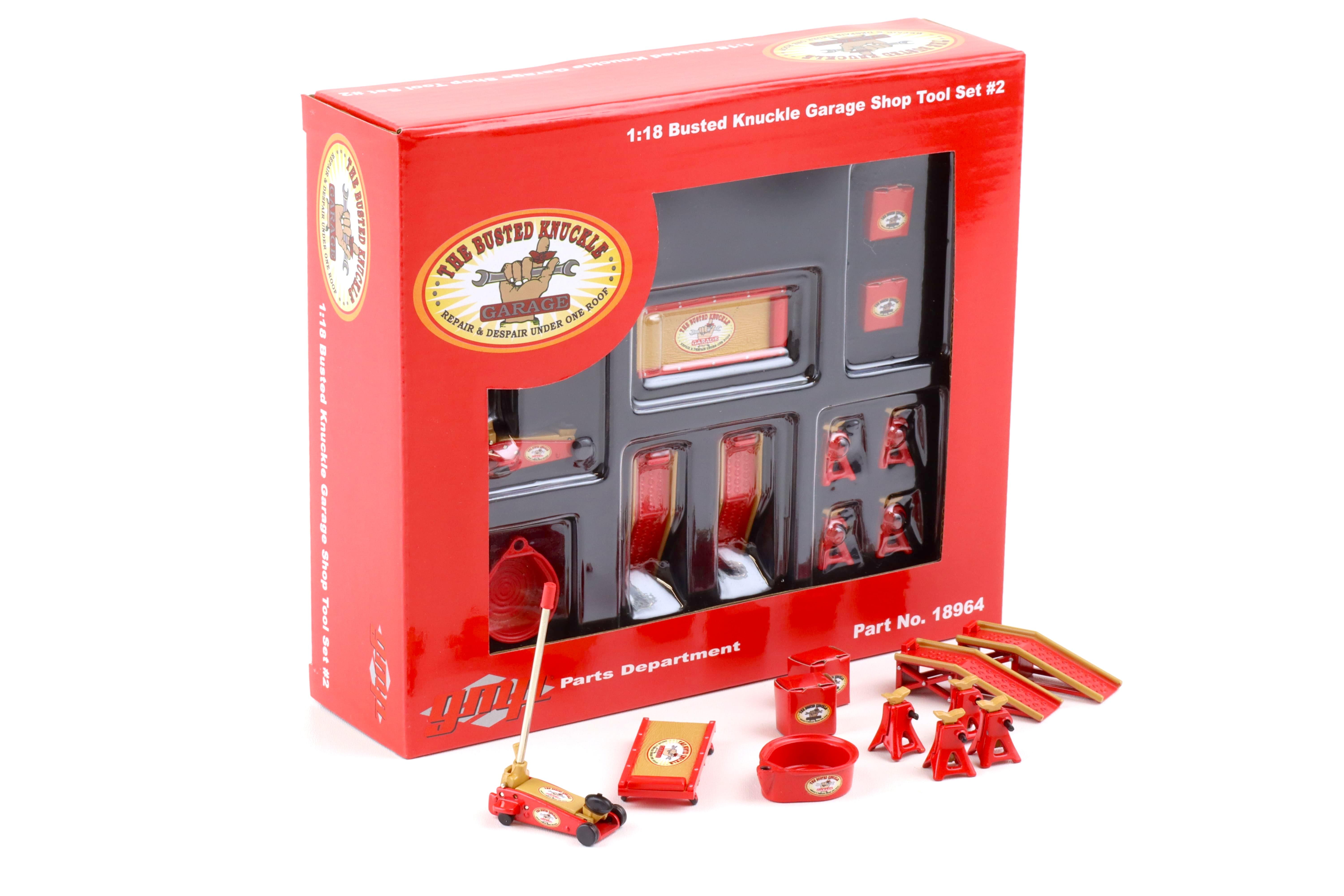 1:18 GMP Busted Knuckle Garage SHOP Tool Set #2 Diorama Zubehör red