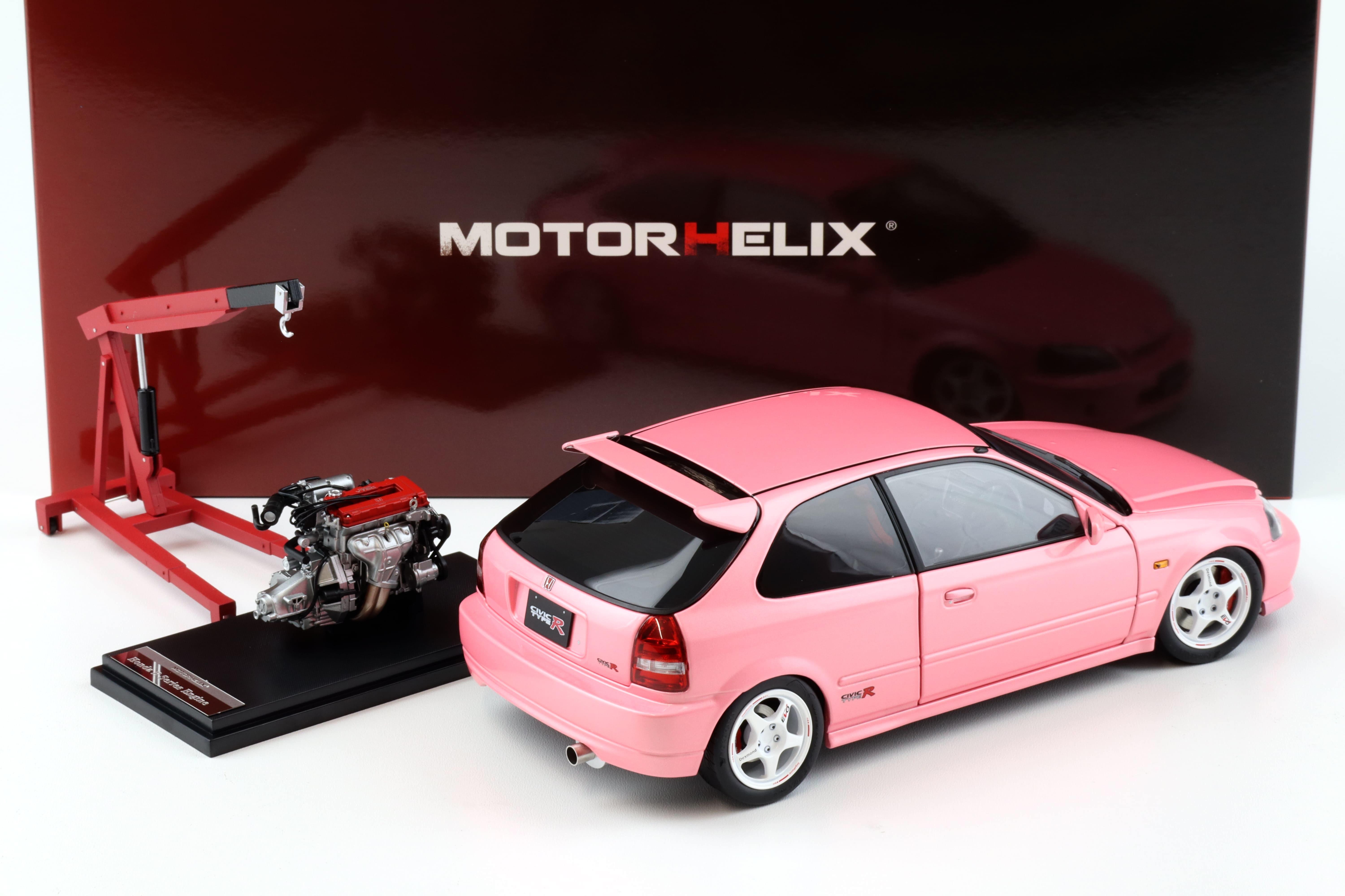 1:18 Motorhelix Honda Civic Type R (EK9) Customized Version Sweet pink + engine M85008