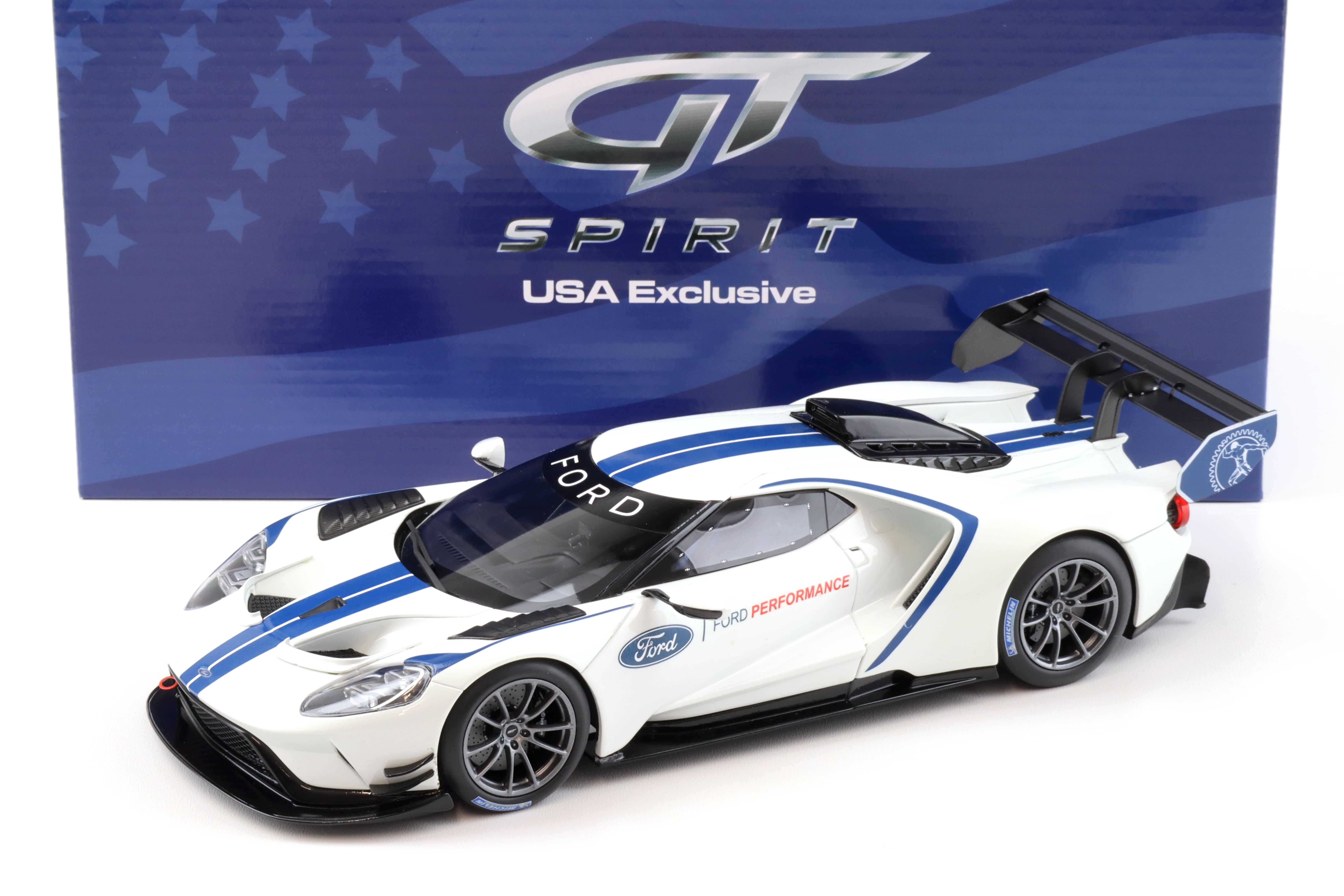 1:18 GT Spirit ACME US040 Ford GT MKII with Spoiler Frozen white/ blue stripes