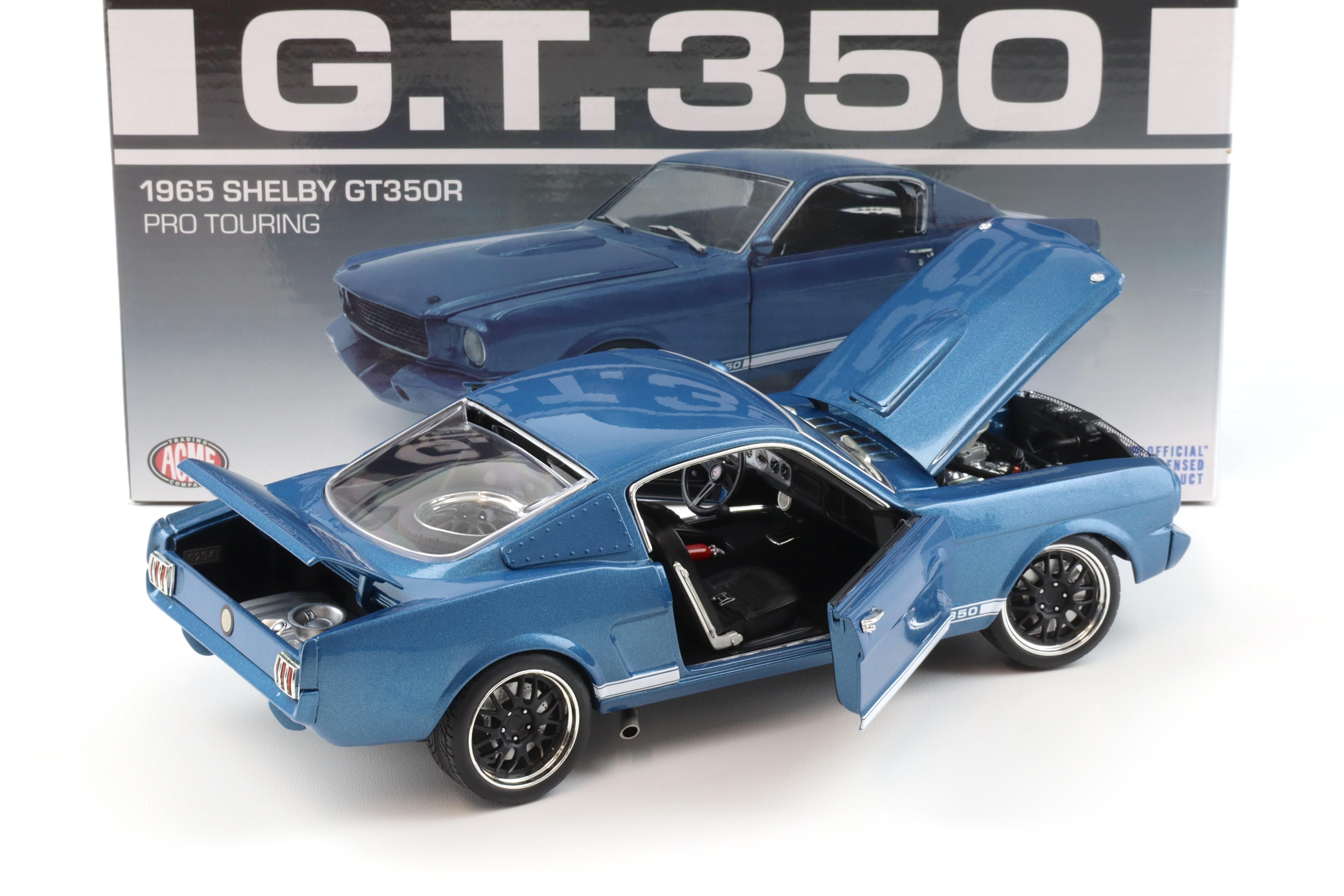 1:18 ACME 1965 Shelby GT350R PRO TOURING Coupe blue metallic/ white stripes