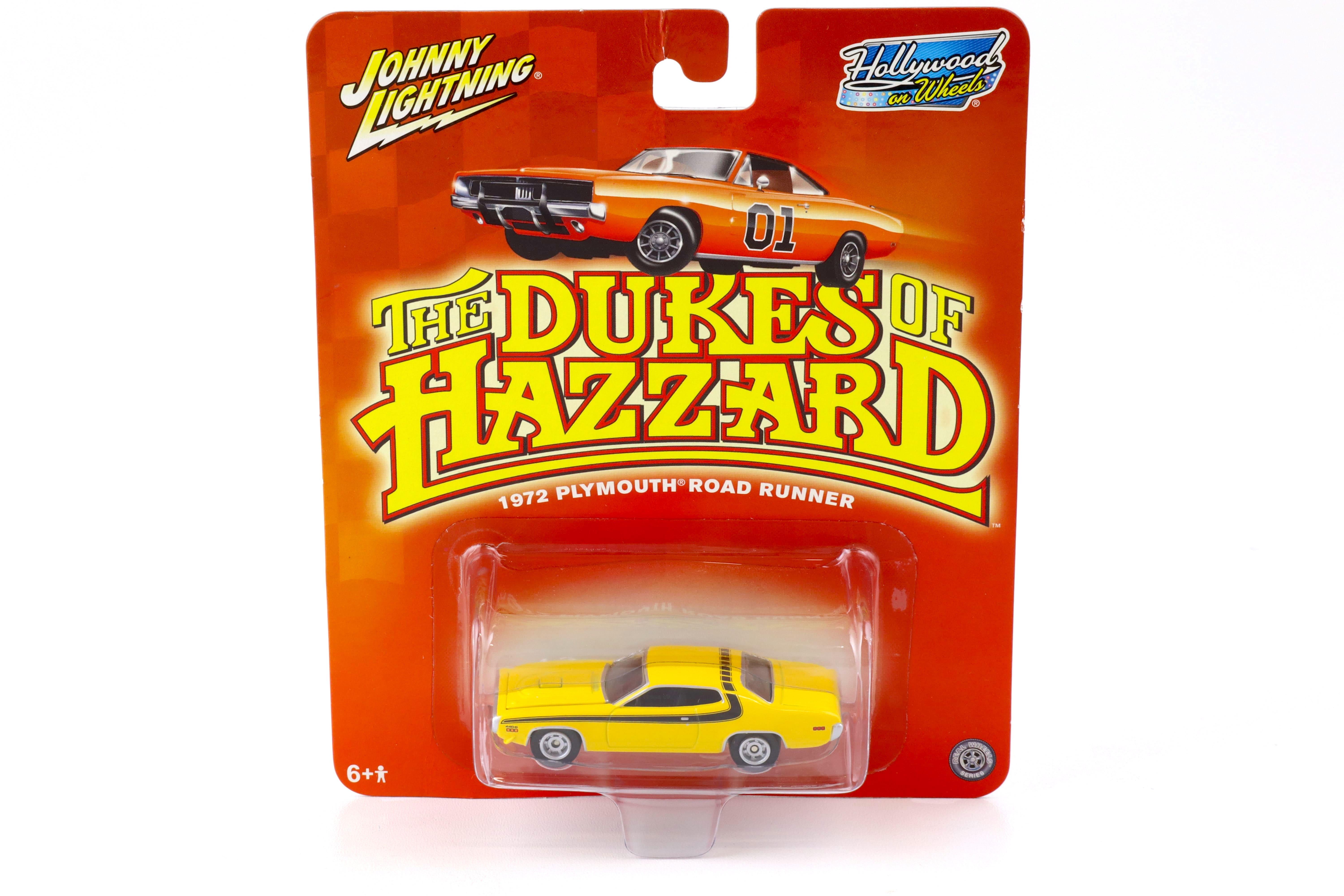 1:64 Johnny Lighting 1972 Plymouth Road Runner yellow THE DUKES OF HAZZARD