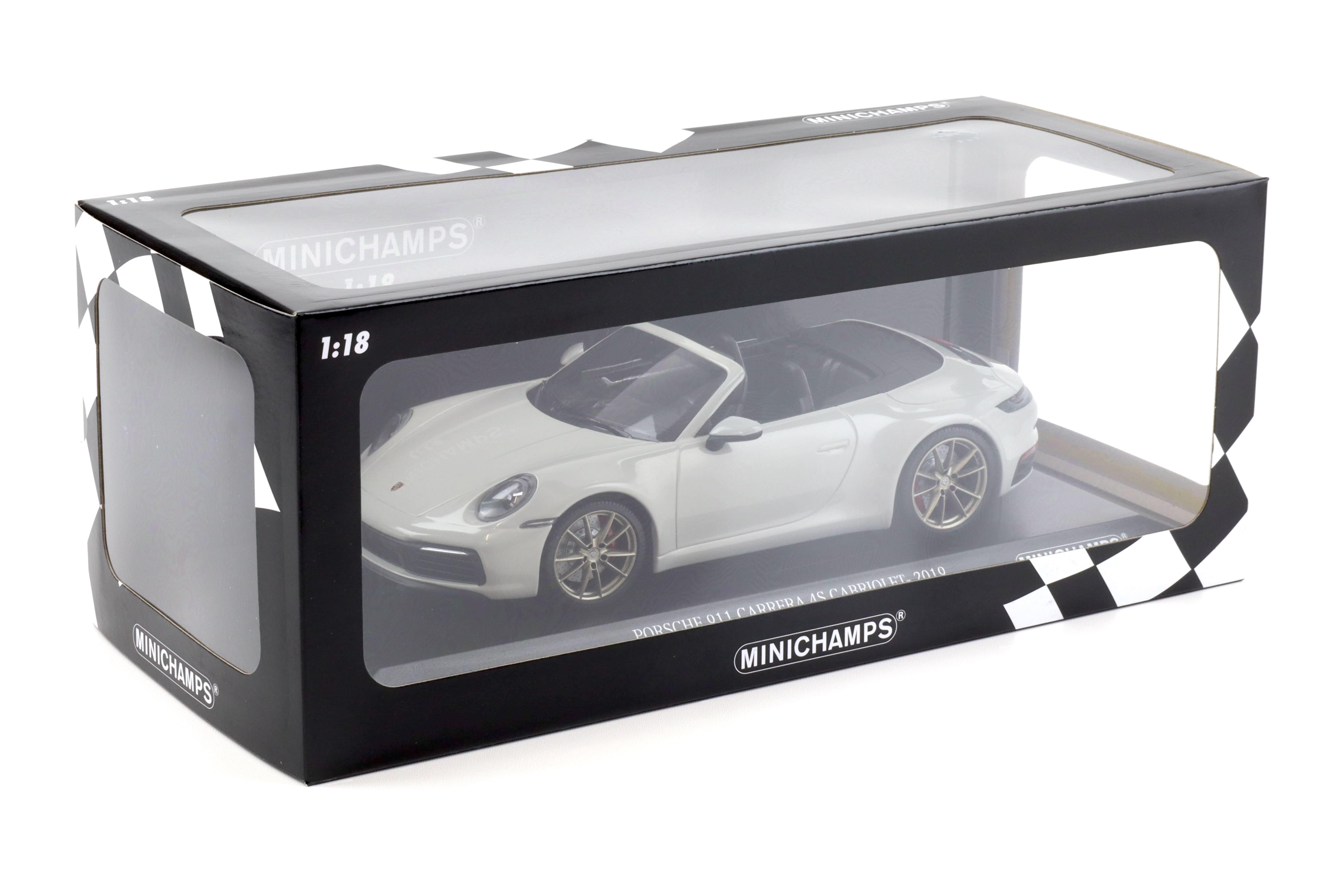 1:18 Minichamps Porsche 911 (992) Carrera 4S Cabriolet 2019 Kreide grey