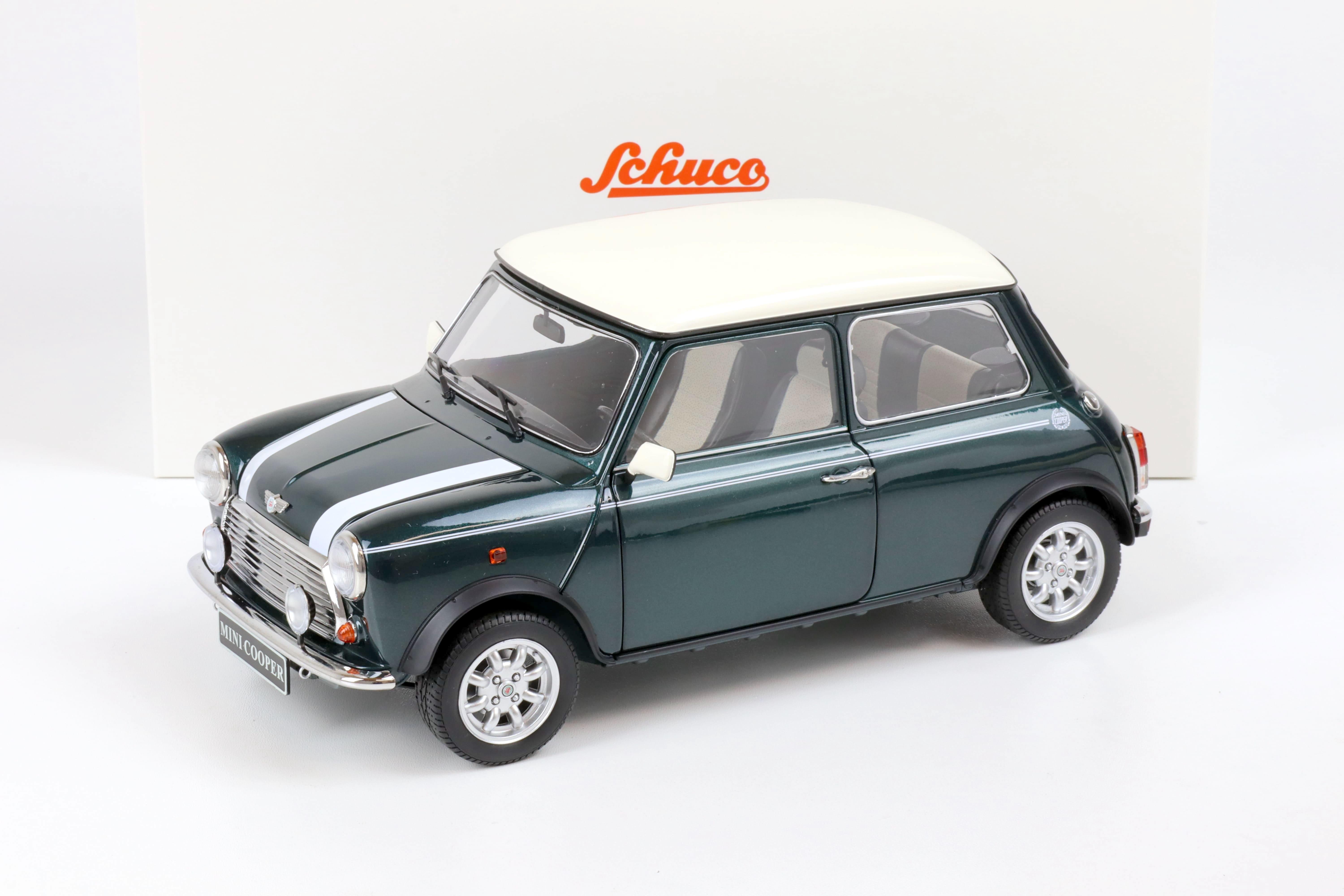 1:12 Schuco Mini Cooper British racing green/ white stripes 450671500