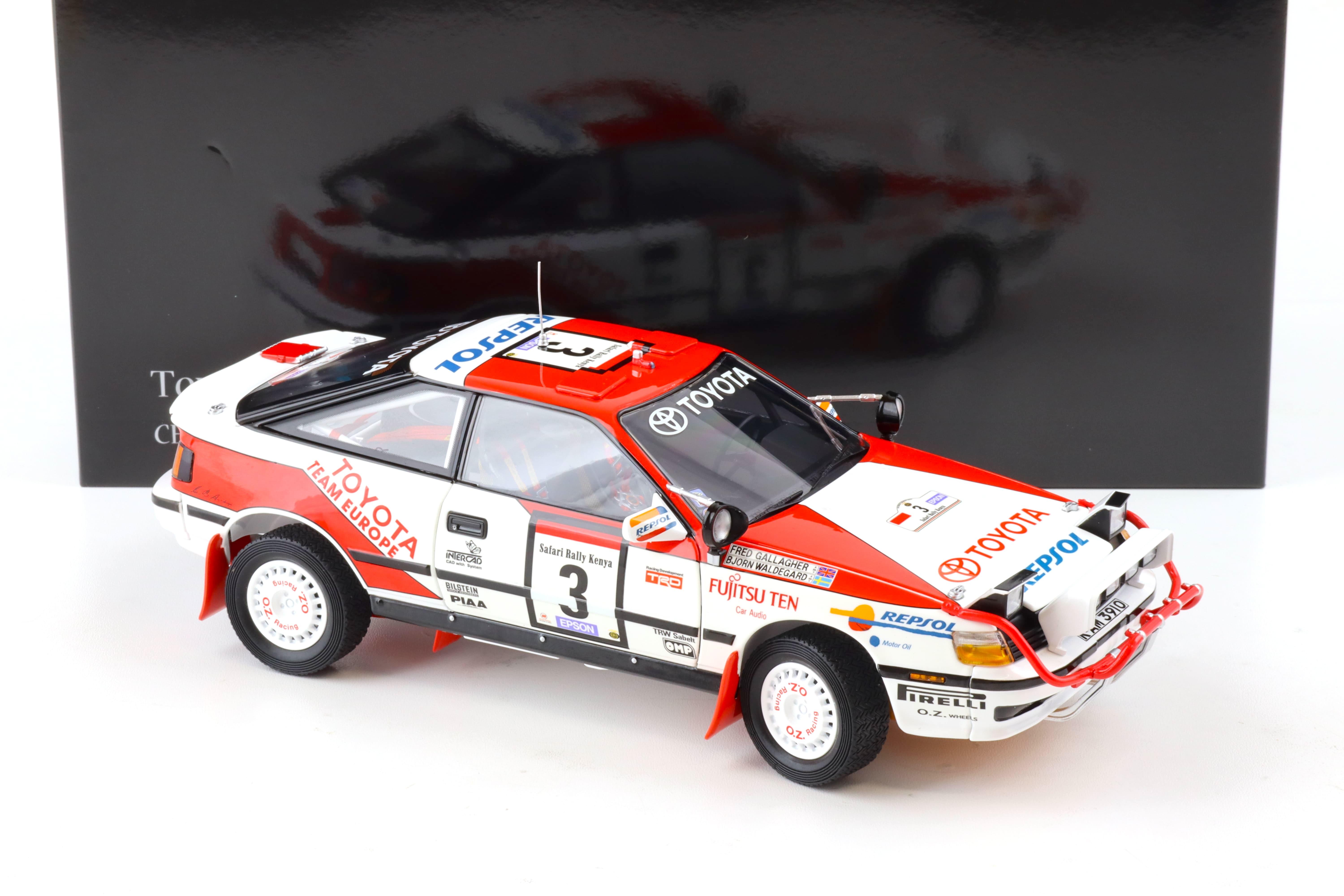 1:18 Kyosho Toyota Celica GT-FOUR 1990 Safari Rallye #3 Waldegard/ Gallagher