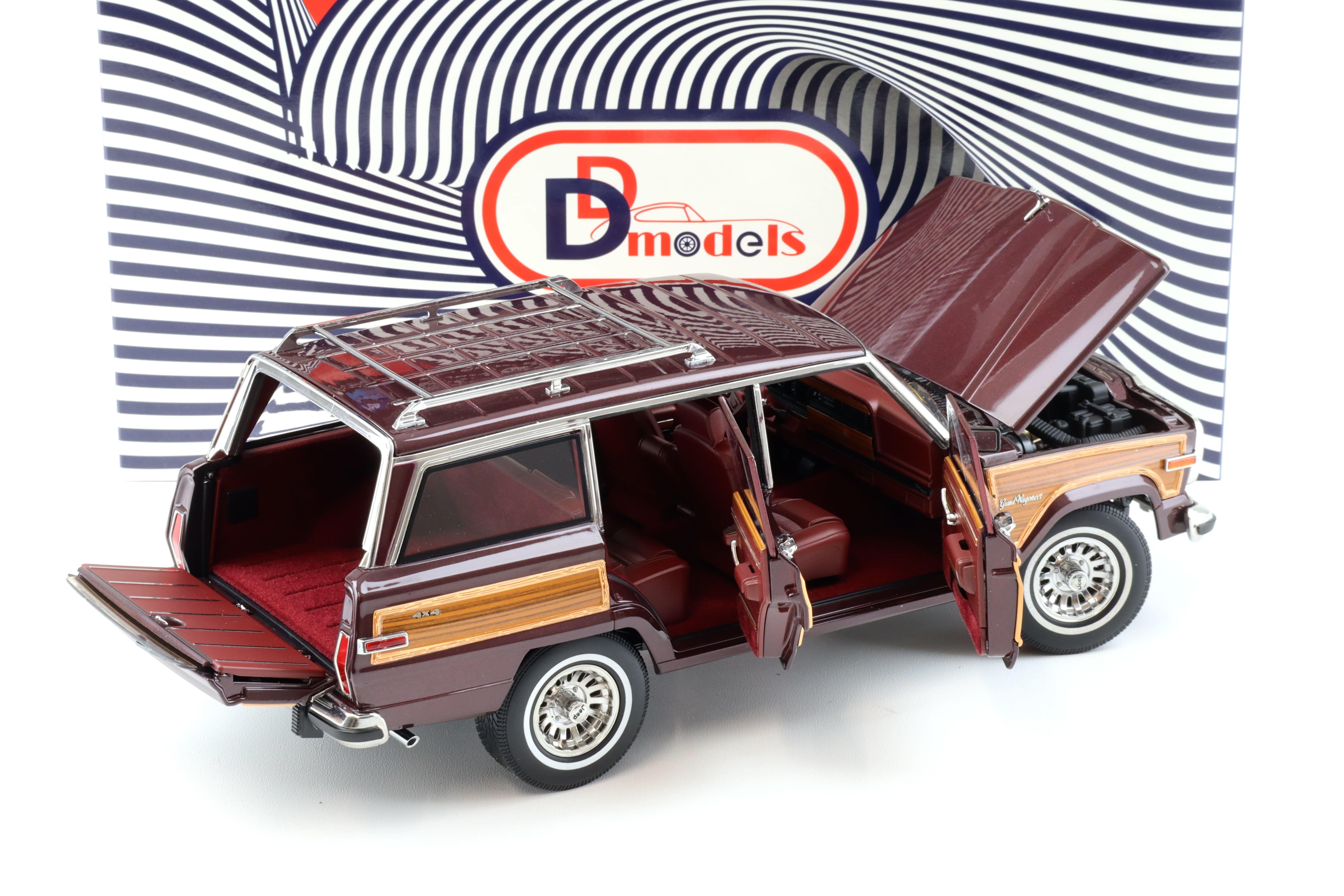 1:18 DD-Models Jeep Grand Wagoneer 1991 Black cherry dark red/ wood DO00110