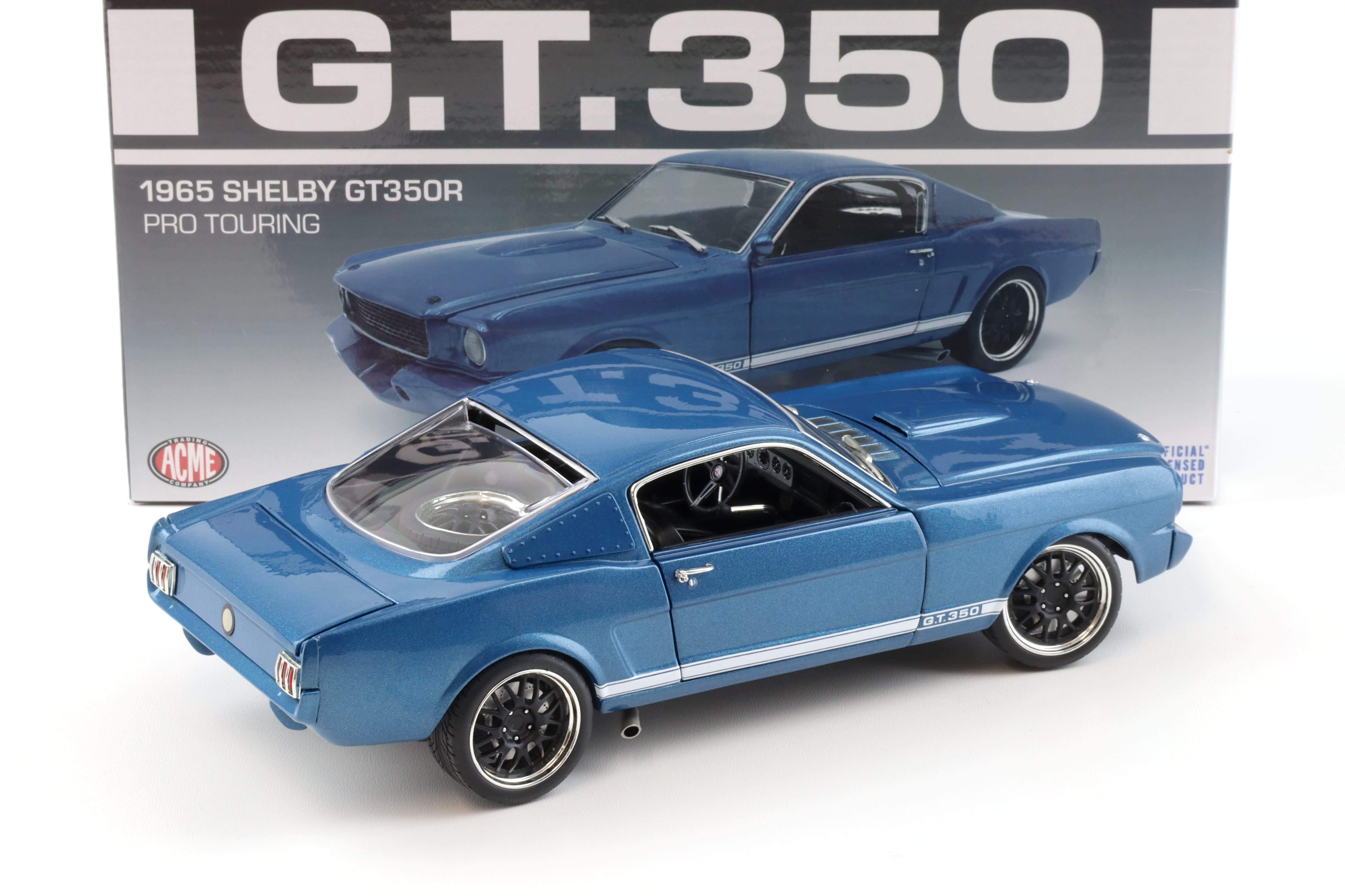 1:18 ACME 1965 Shelby GT350R PRO TOURING Coupe blue metallic/ white stripes