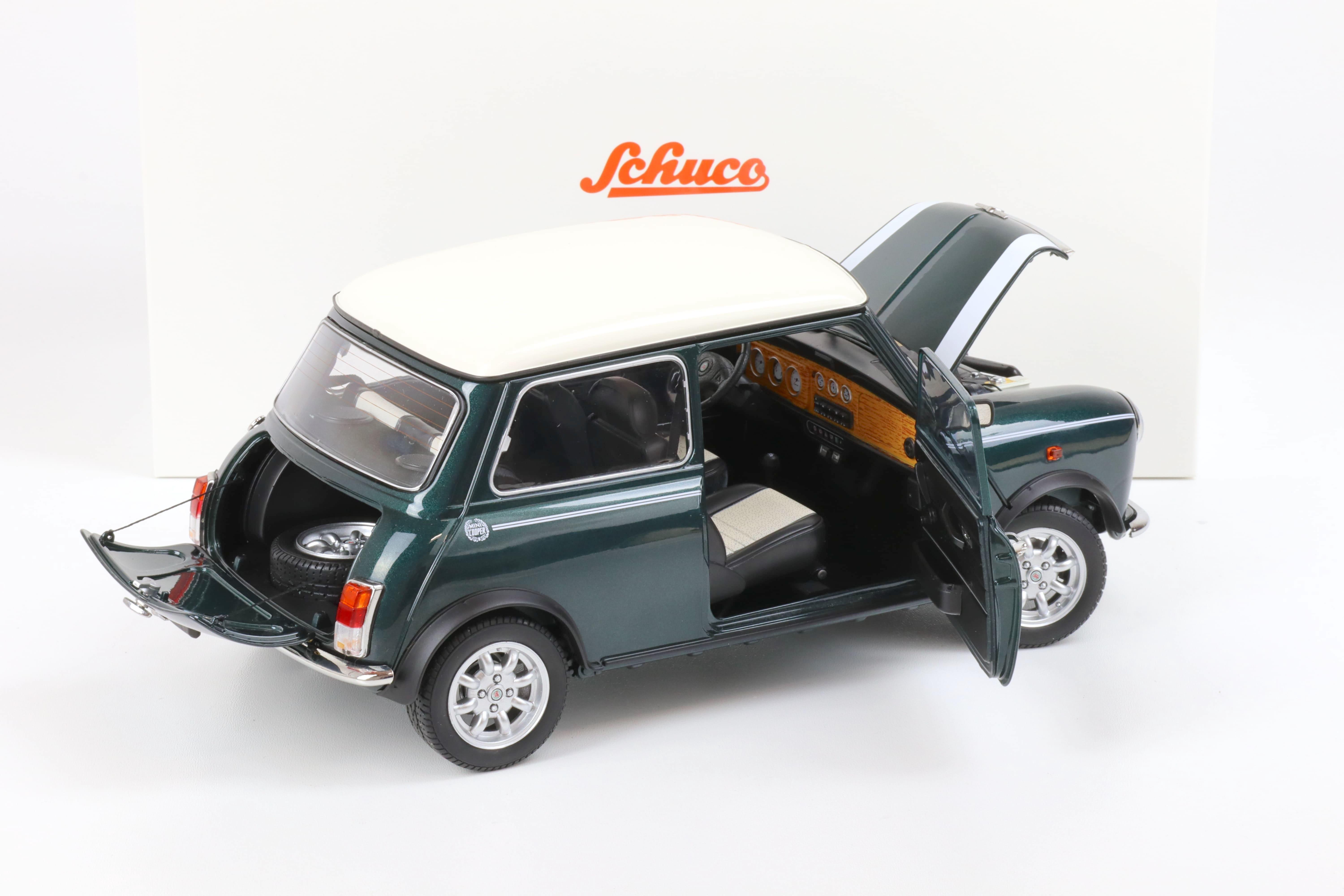 1:12 Schuco Mini Cooper British racing green/ white stripes 450671500