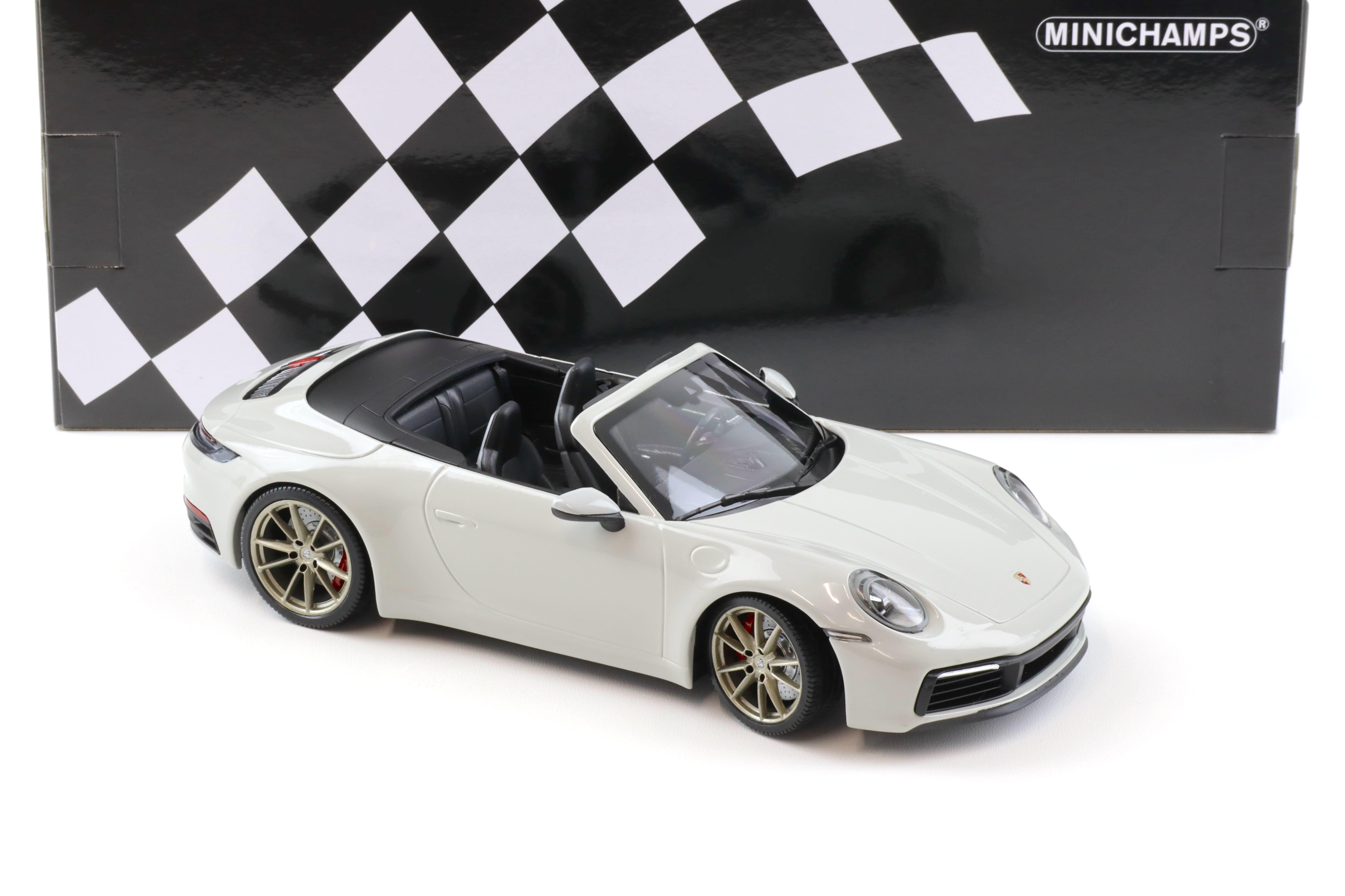 1:18 Minichamps Porsche 911 (992) Carrera 4S Cabriolet 2019 Kreide grey