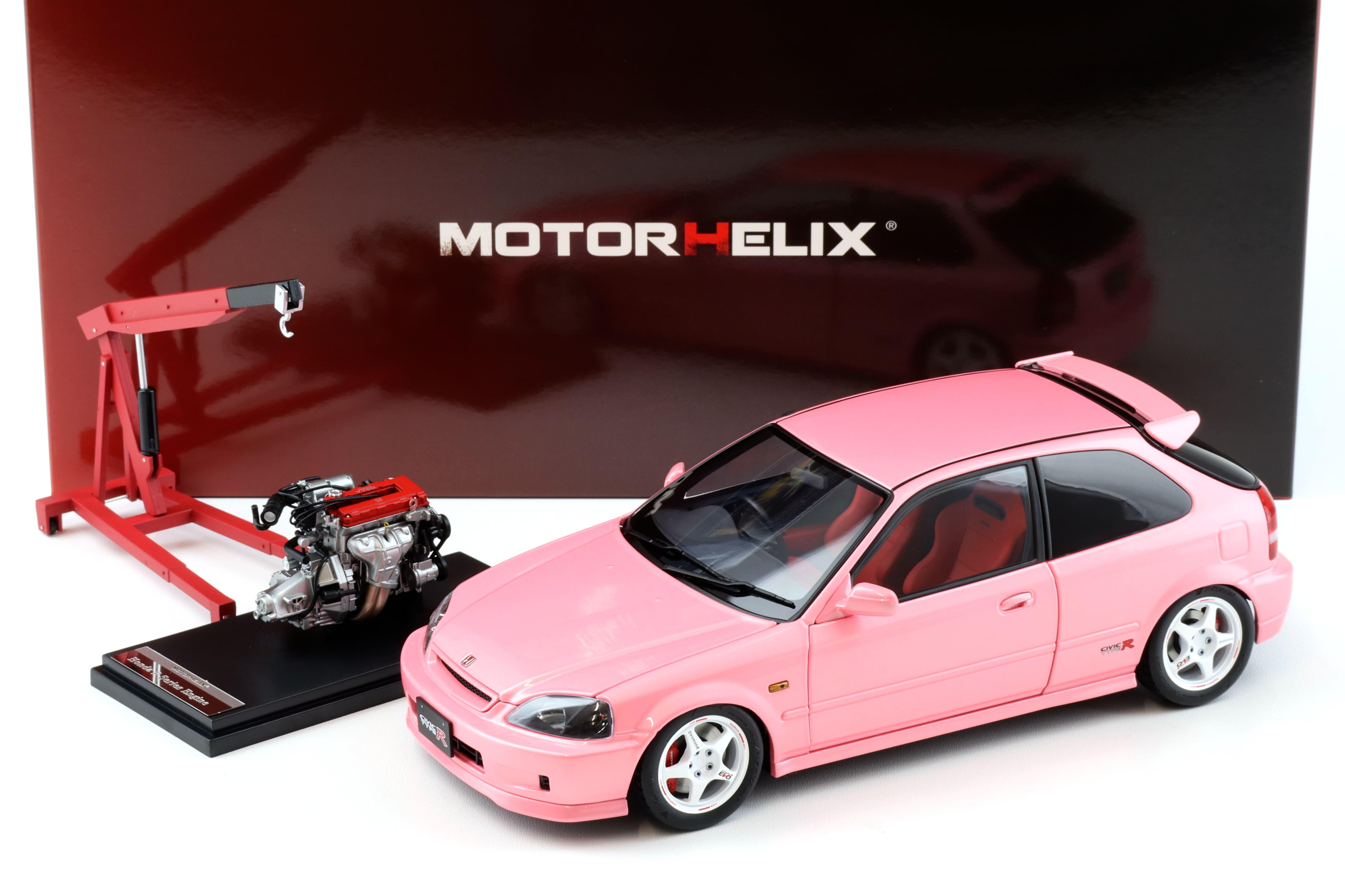 1:18 Motorhelix Honda Civic Type R (EK9) Customized Version Sweet pink + engine M85008