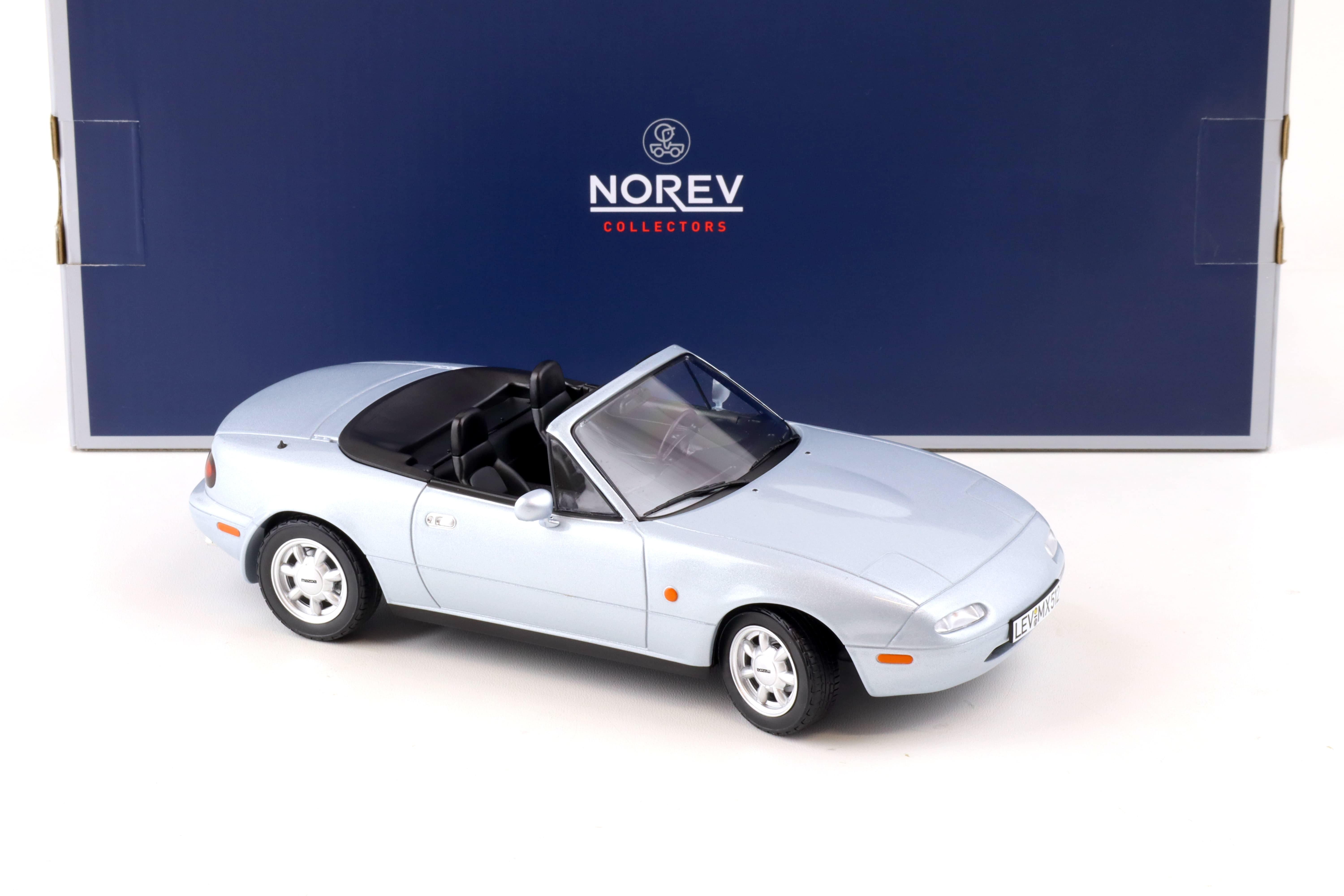 1:18 Norev Mazda MX-5 Roadster 1991 silver metallic with Hardtop