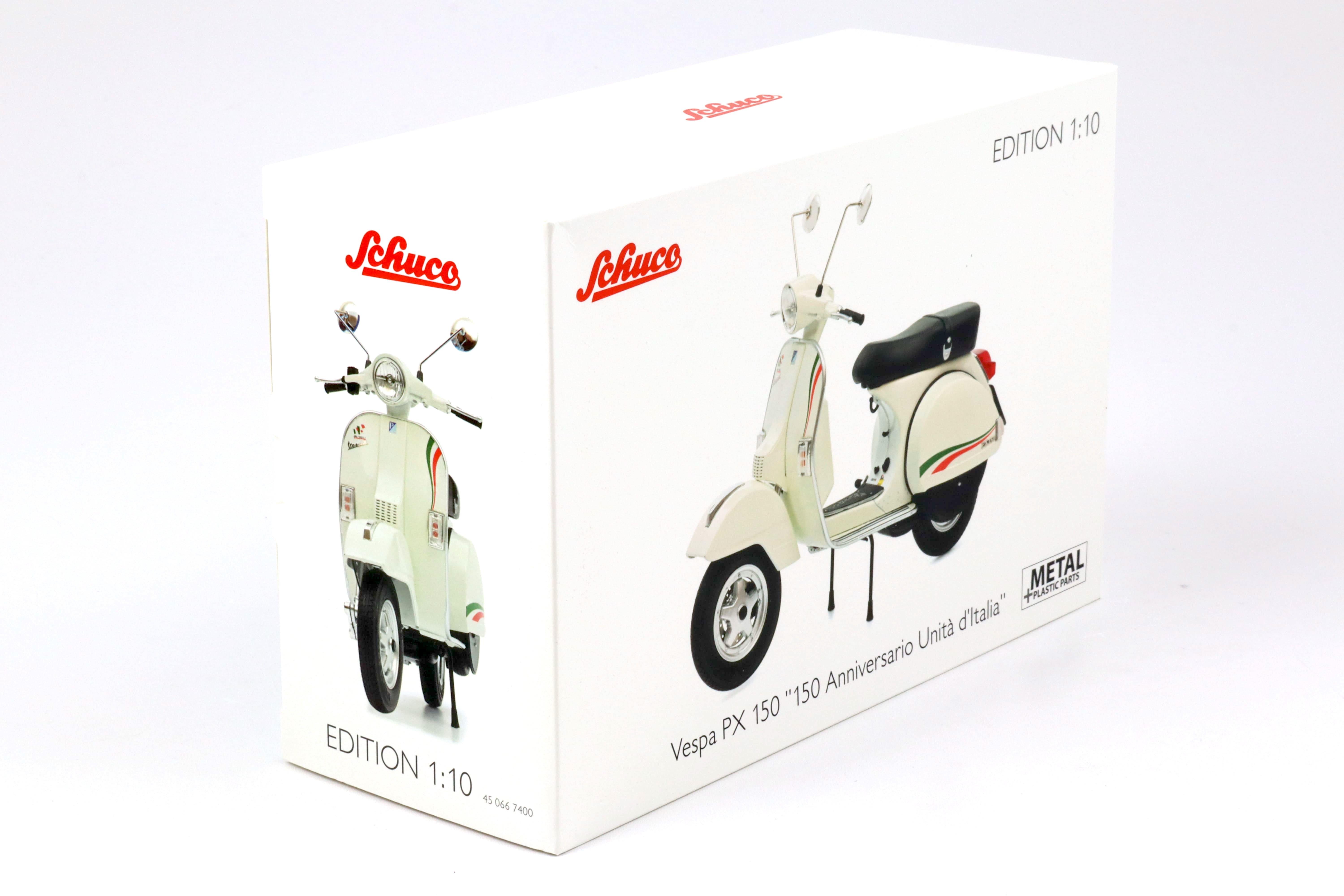 1:10 Schuco Vespa PX 150 white "150 Anniversario Unita d'Italia"