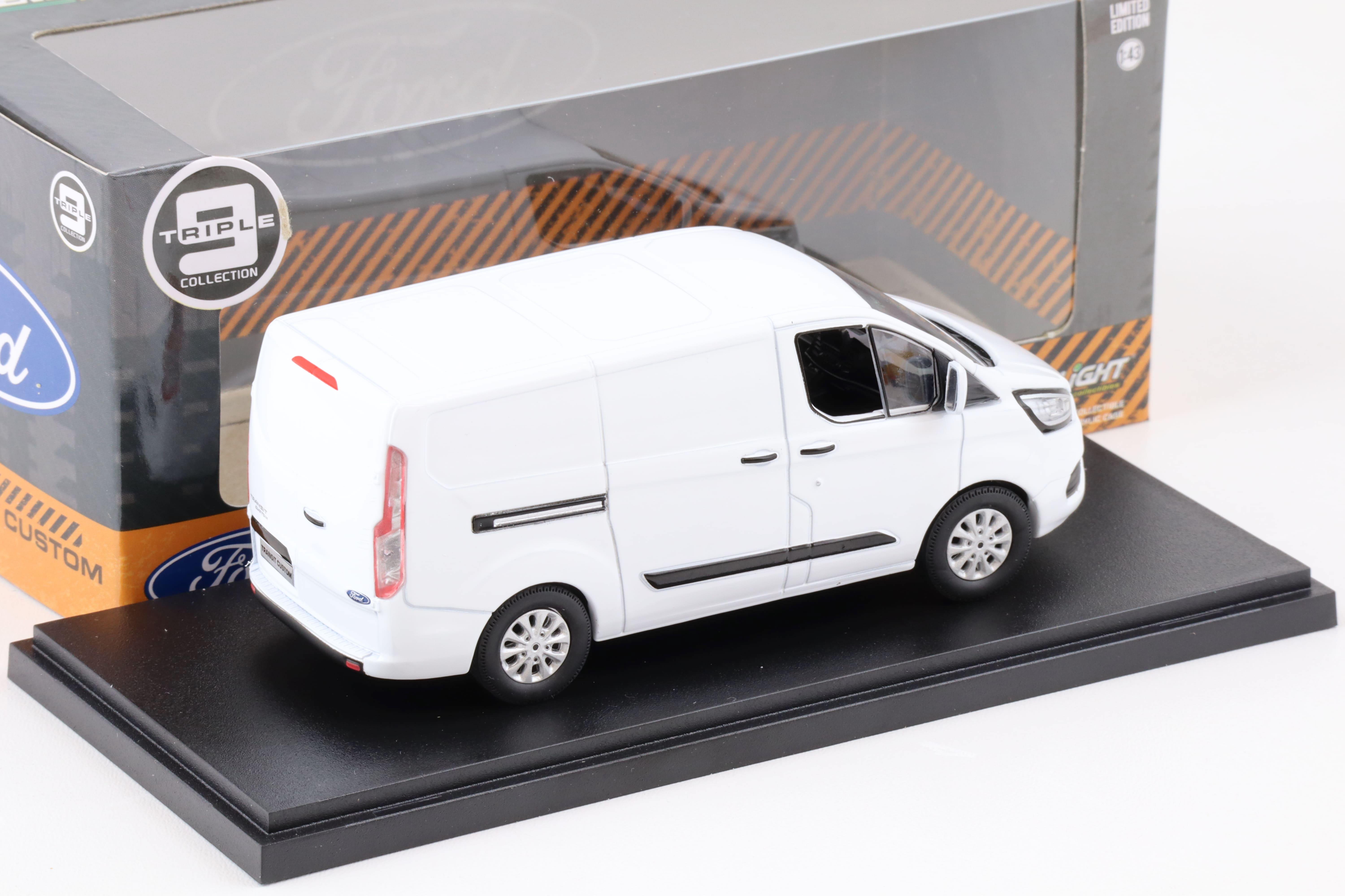 1:43 Greenlight 2018 Ford Transit Custom V362 MCA VAN Kasten frozen white