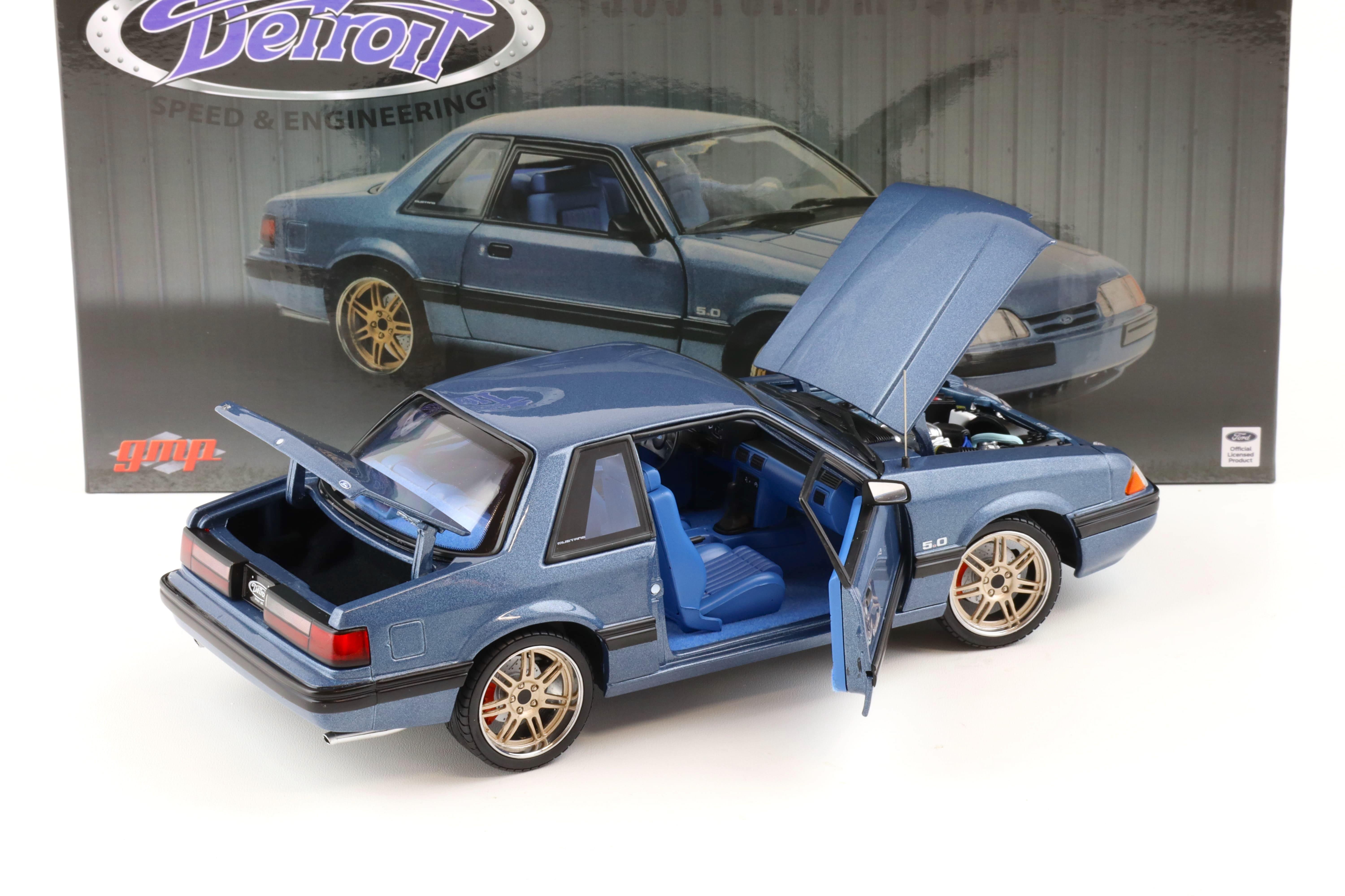 1:18 GMP 1989 Ford Mustang 5.0 LX Coupe Medium Shadow blue DETROIT Speed Inc.