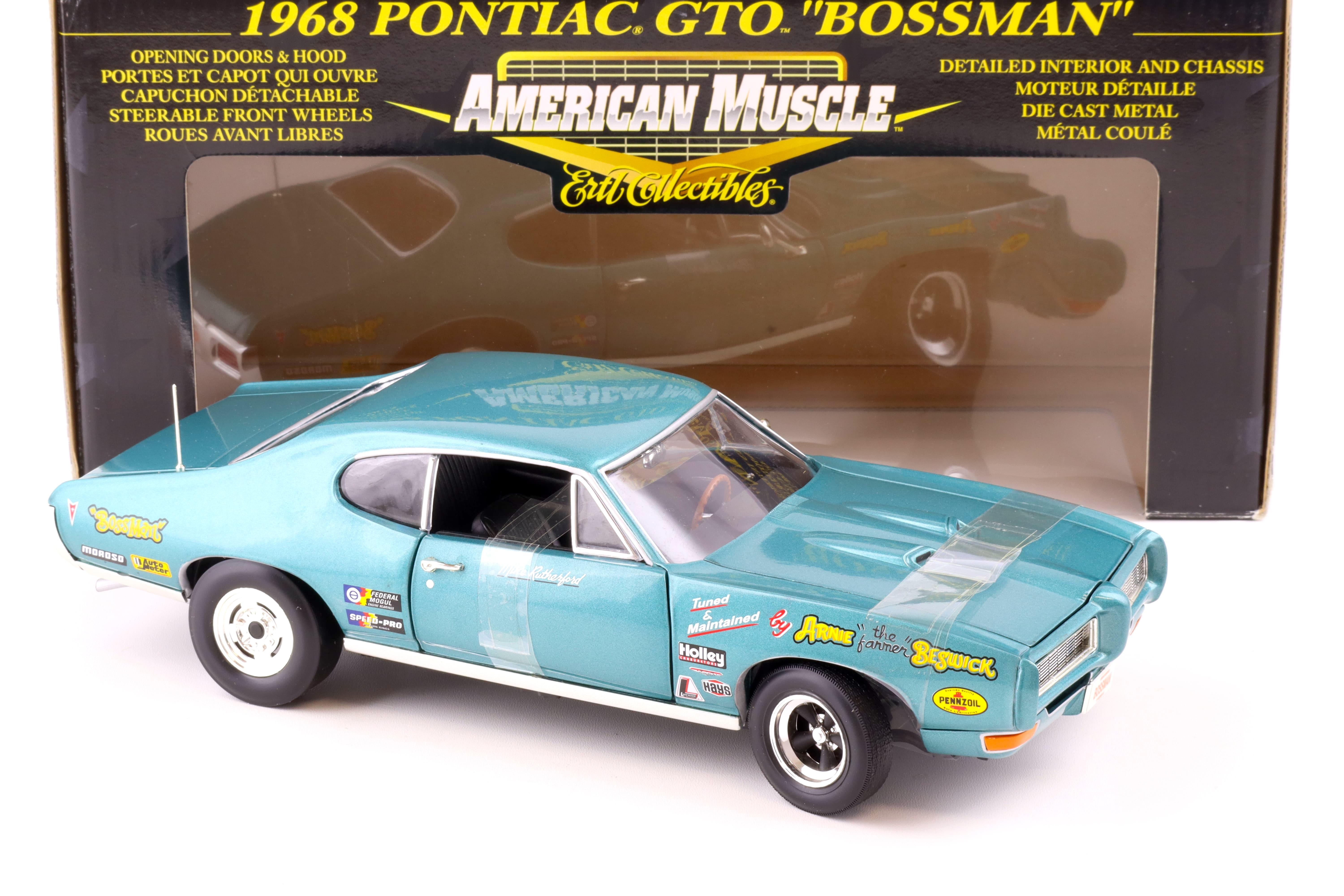 1:18 ERTL 1968 Pontiac GTO Coupe BOSSMAN Arnie Beswick the Farmer blue