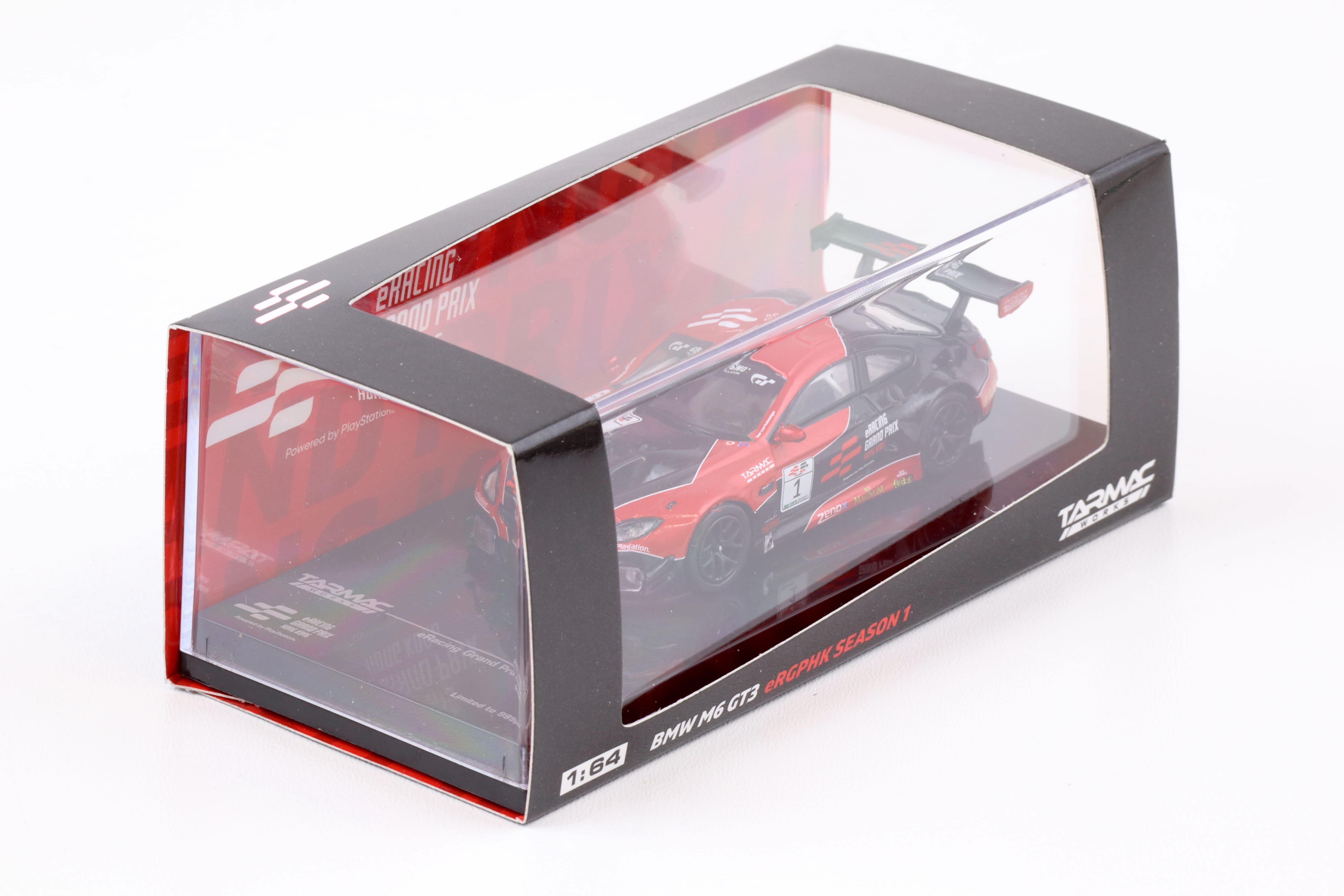 1:64 Tarmac Works BMW M6 GT3 eRacing Grand Prix Hong Kong Season 1 #1 black/red
