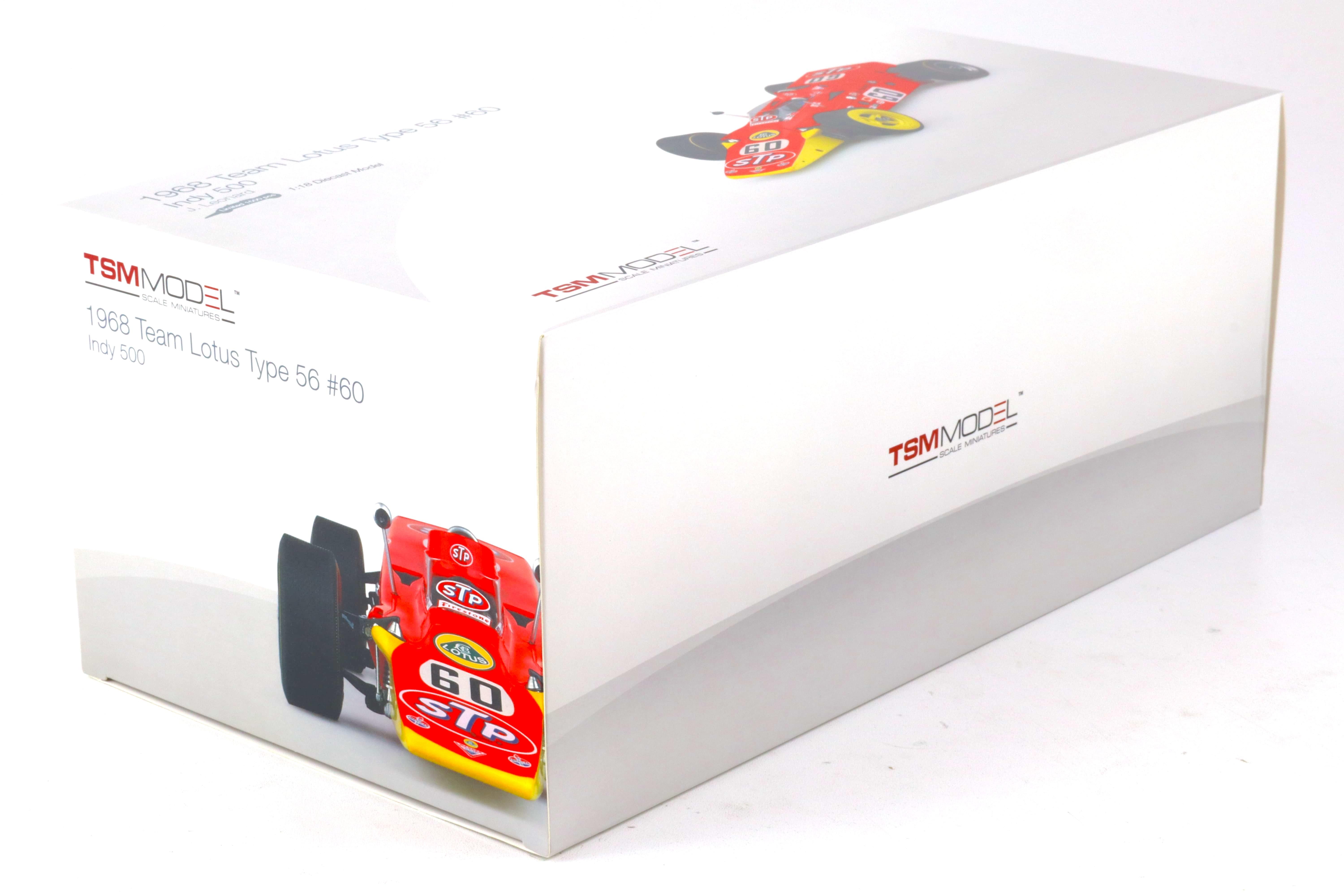 1:18 TSM Model 1968 Team Lotus Type 56 Indy 500 J.Leonard #60 Die-Cast