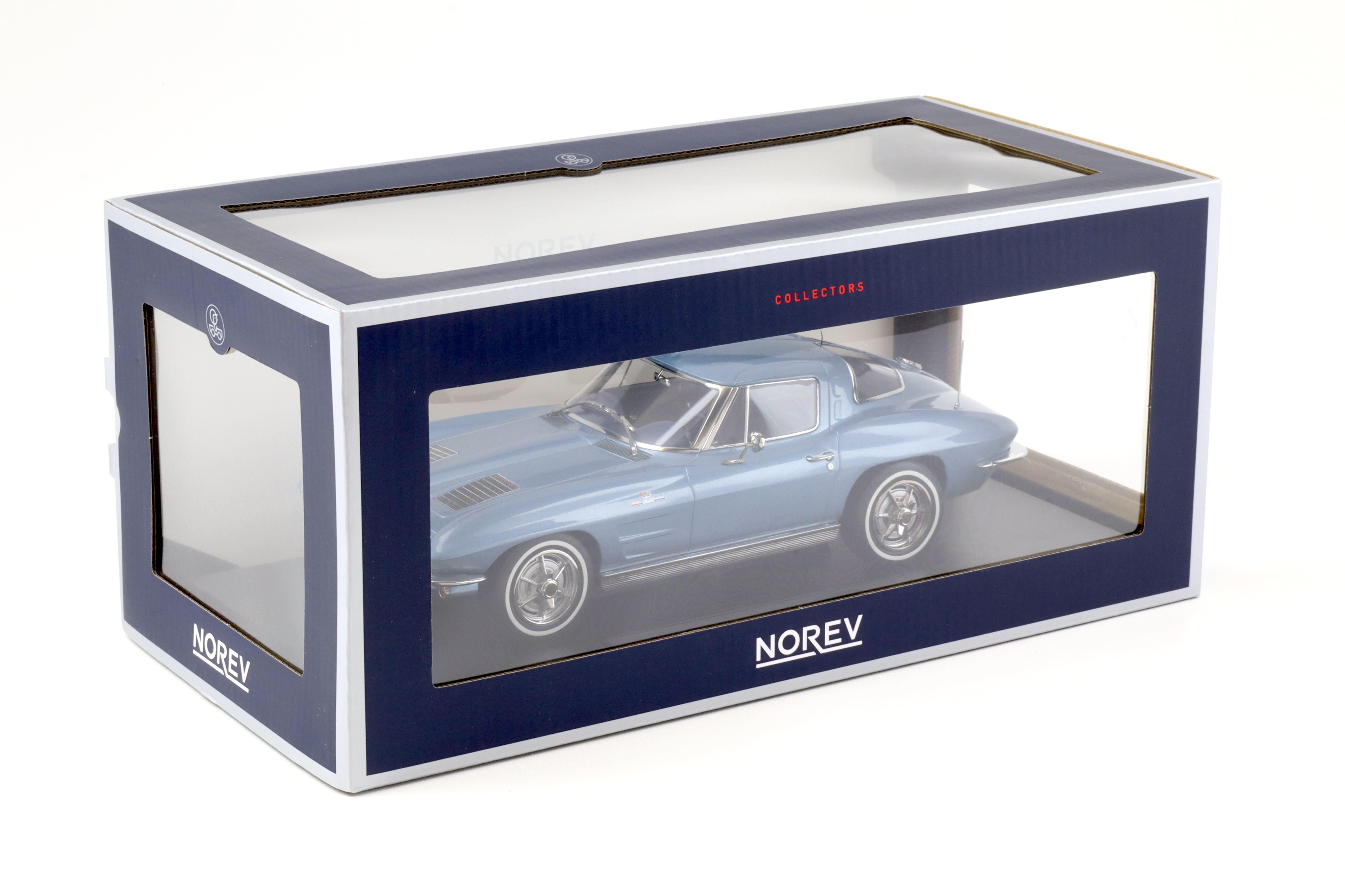 1:18 Norev Chevrolet Corvette Sting Ray Coupe 1963 light blue metallic