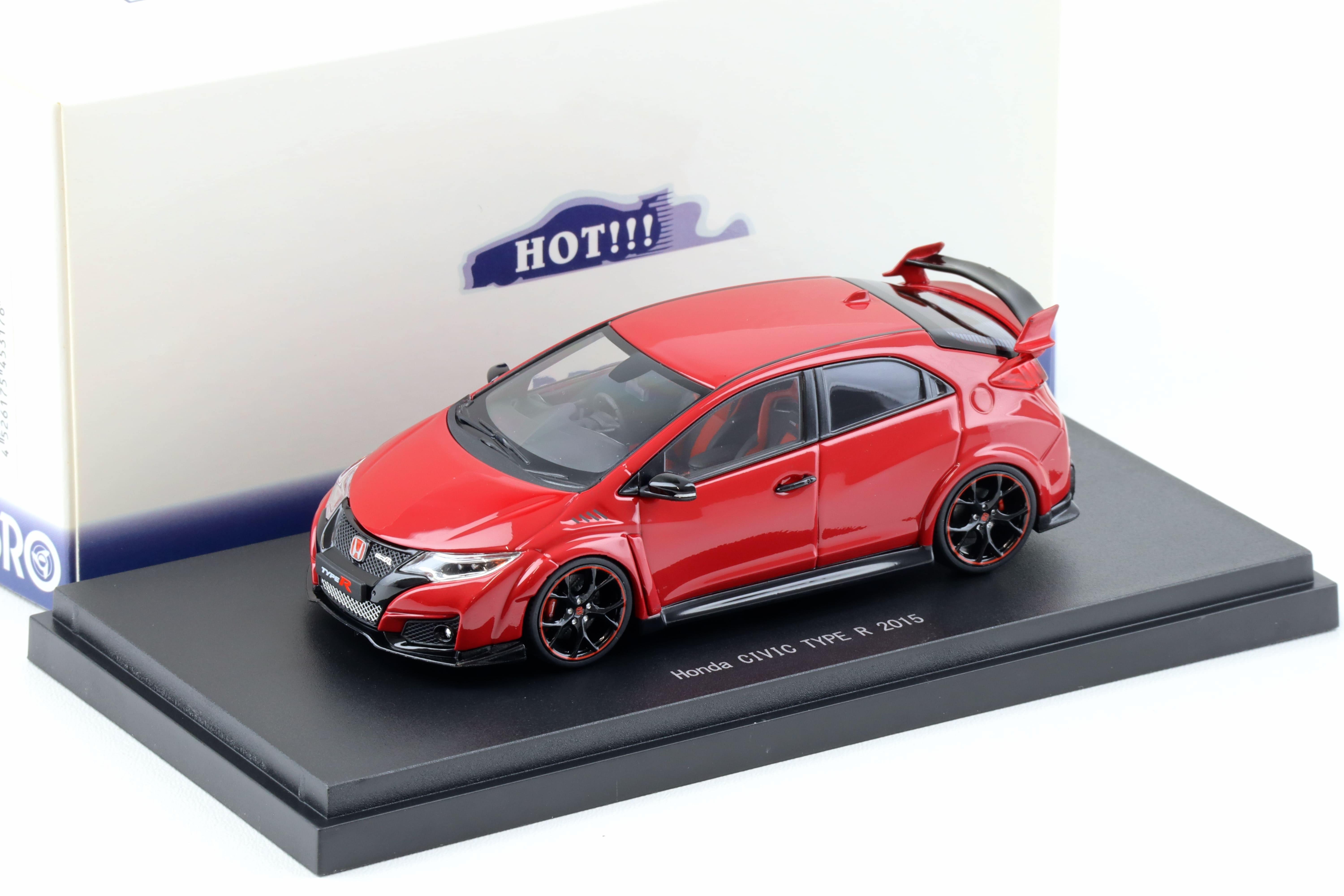 1:43 Ebbro Honda Civic Type R 2015 UK License Plate Milano red