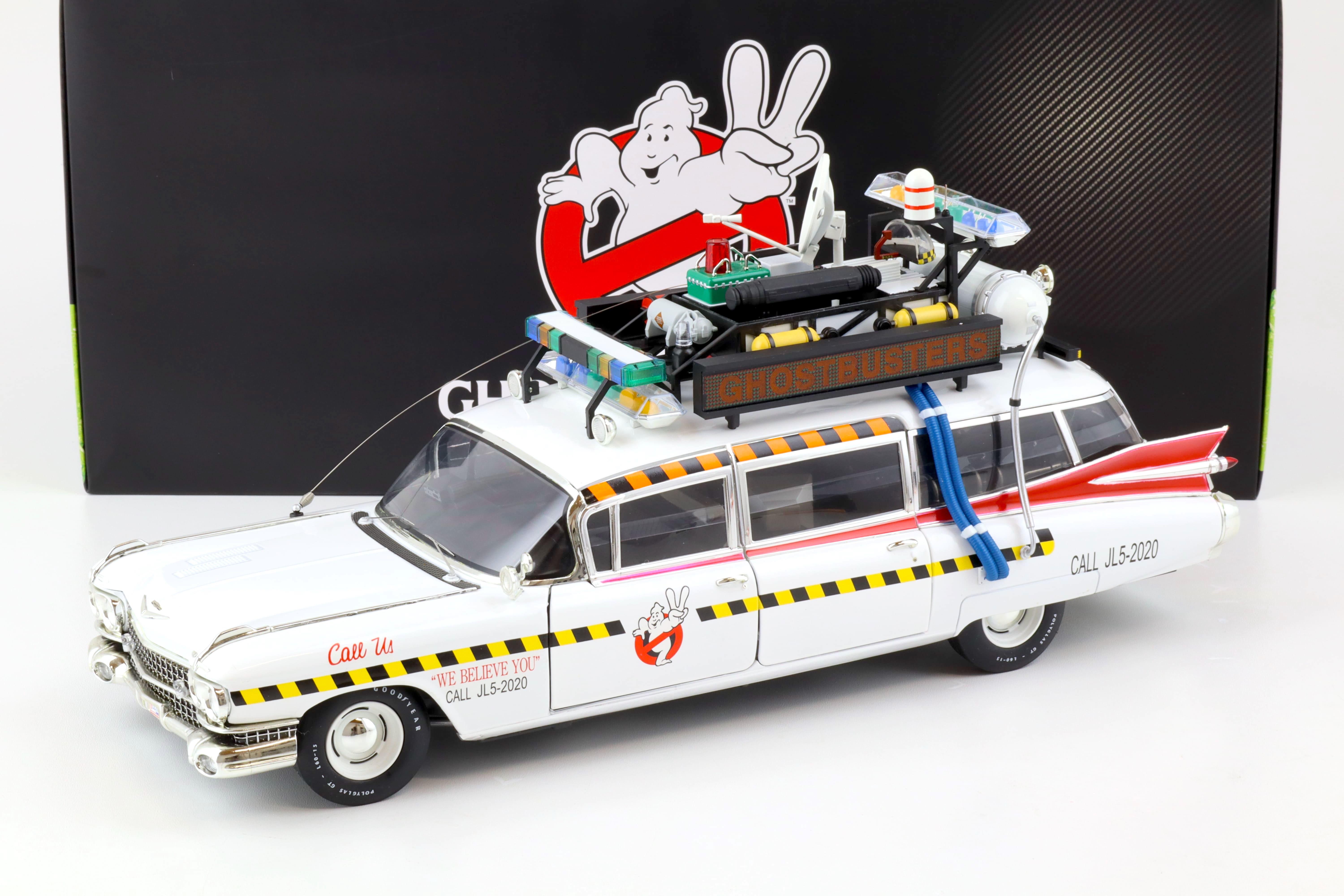 1:18 Hot Wheels Elite 1959 Cadillac Miller GHOSTBUSTERS ECTO 1A white X5470