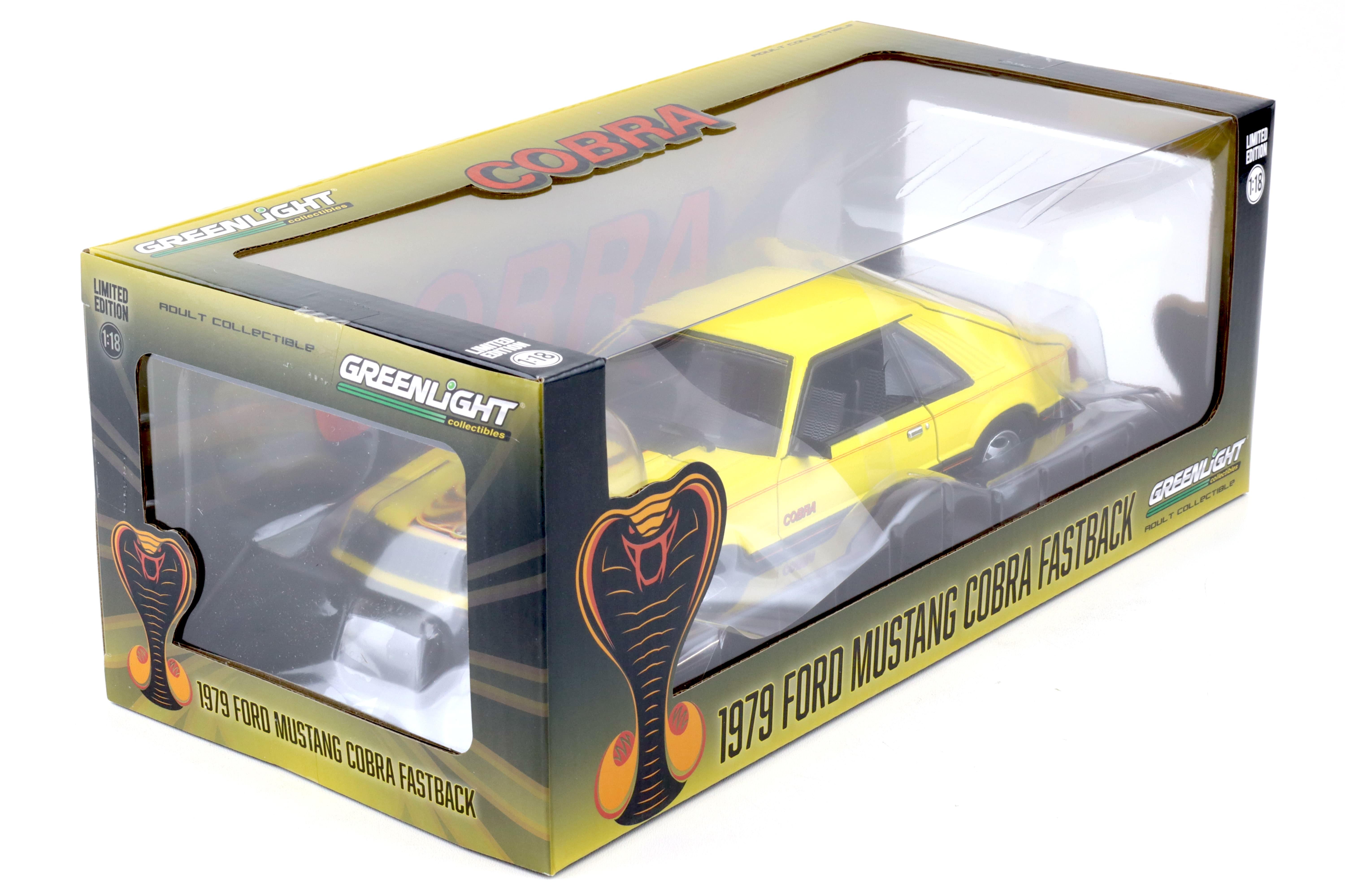 1:18 Greenlight 1979 Ford Mustang Cobra Fastback Coupe bright yellow