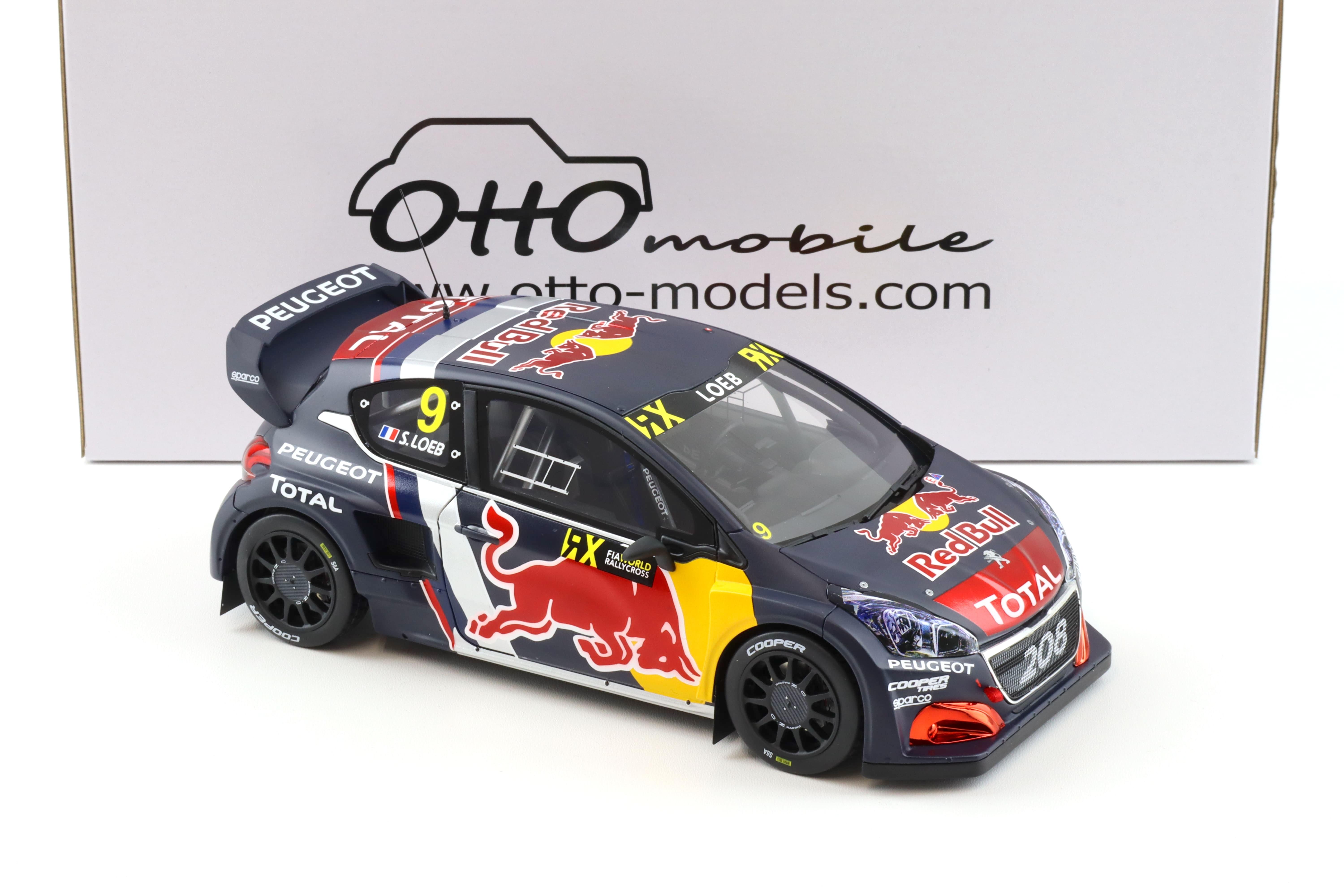 1:18 OTTO mobile OT455 Peugeot 208 WRX Belgium GP 2018 S.Loeb #9 Red Bull