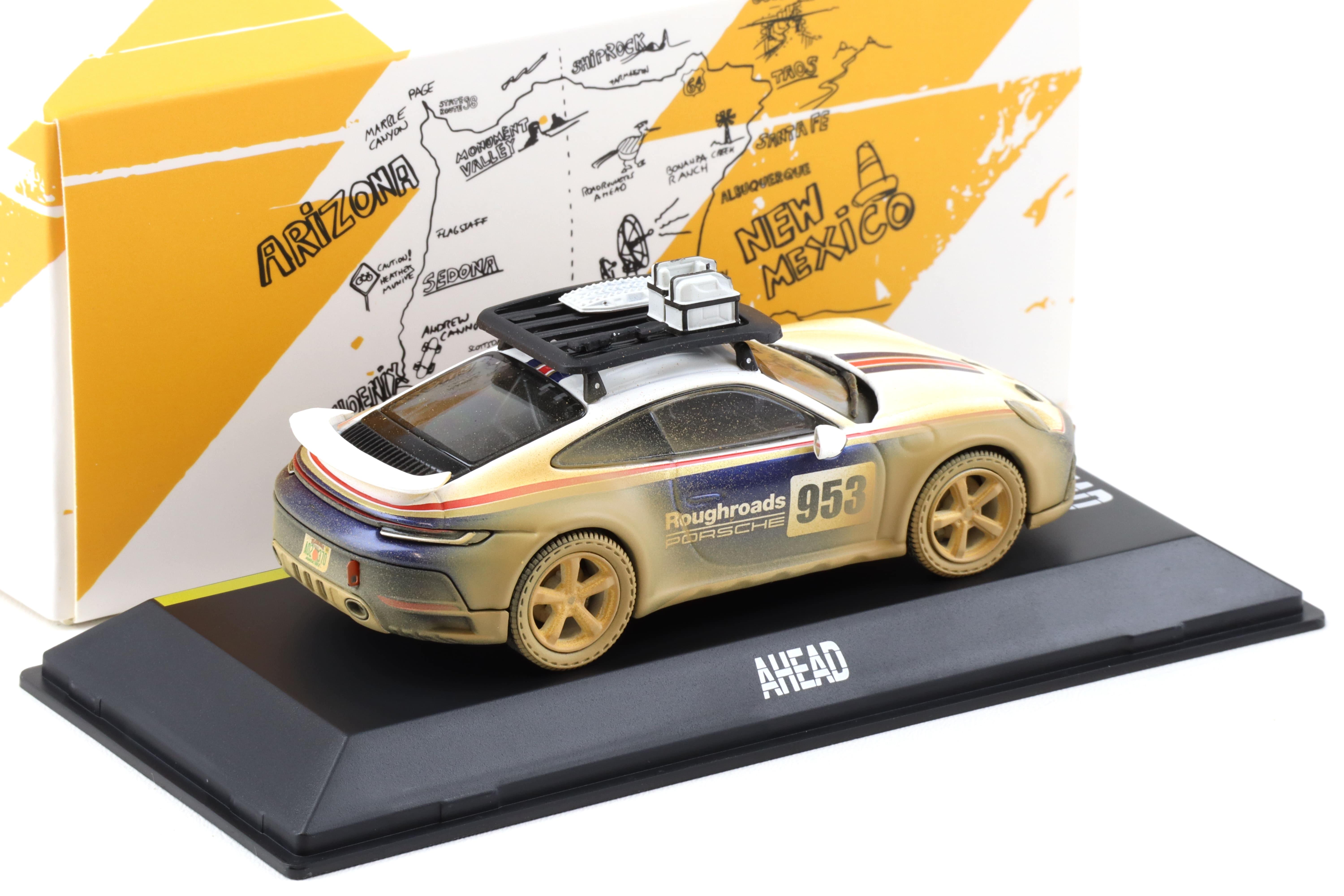 1:43 Spark Porsche 911 (992) Dakar AHEAD #953 Roughroads Dirty Version WAP DEALER