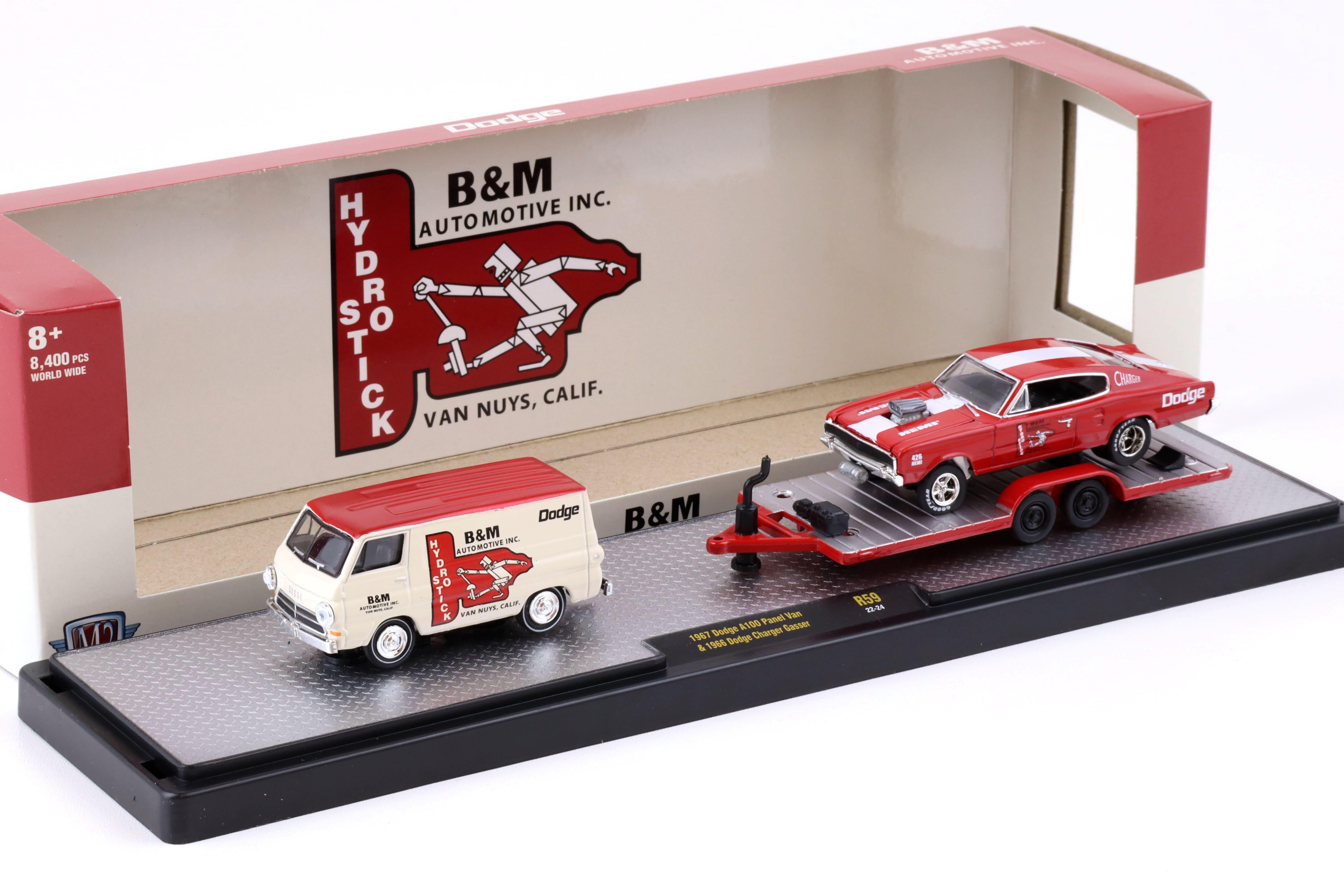 1:64 M2 Machines 1967 Dodge A100 Panel Van & 1966 Dodge Charger Gasser B&M AUTOMOTIVE INC.