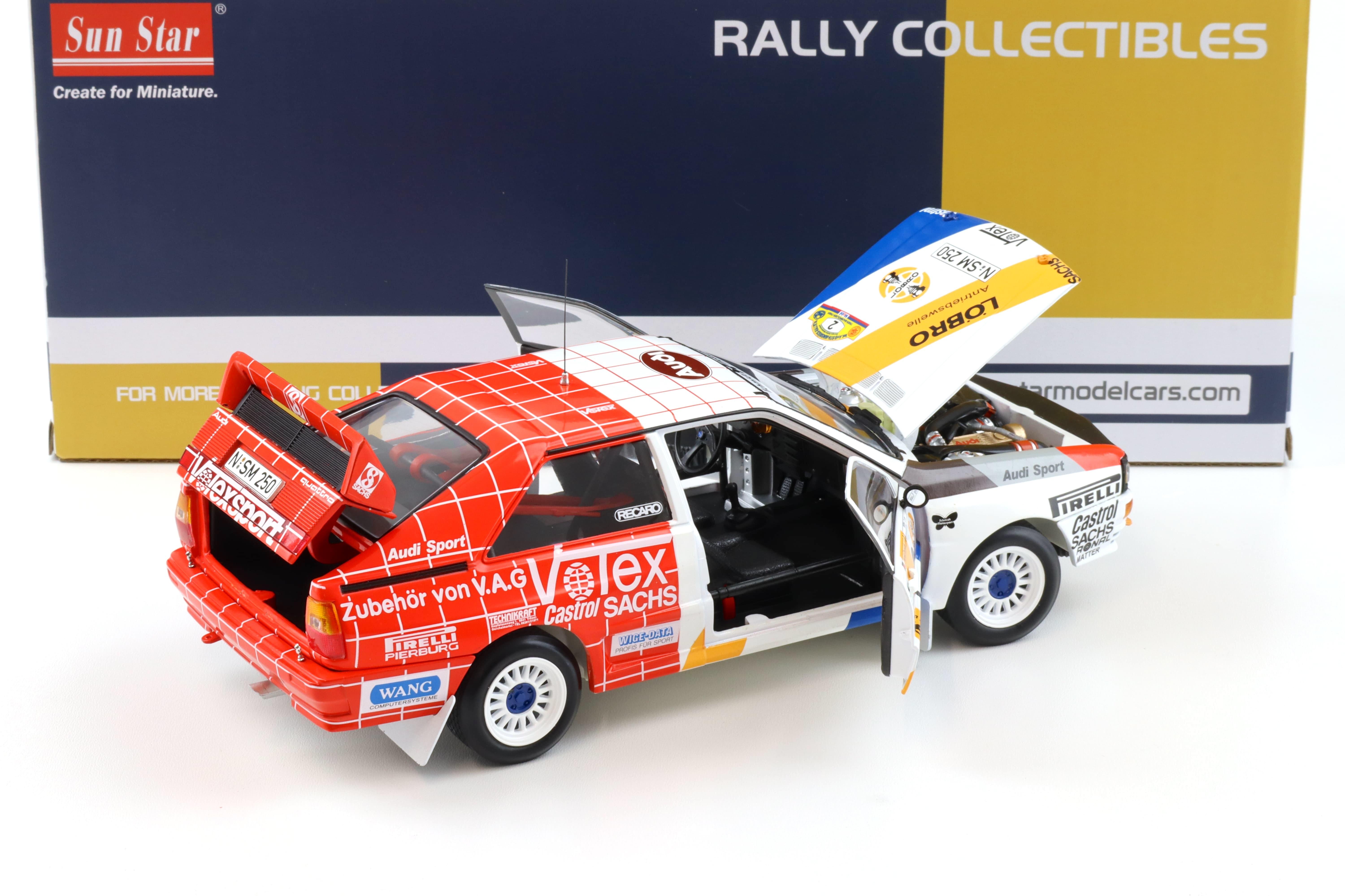 1:18 Sun Star Audi Quattro A1 Winner Int. AVD/STH Hunsrück Rally 1984 #2 Demuth