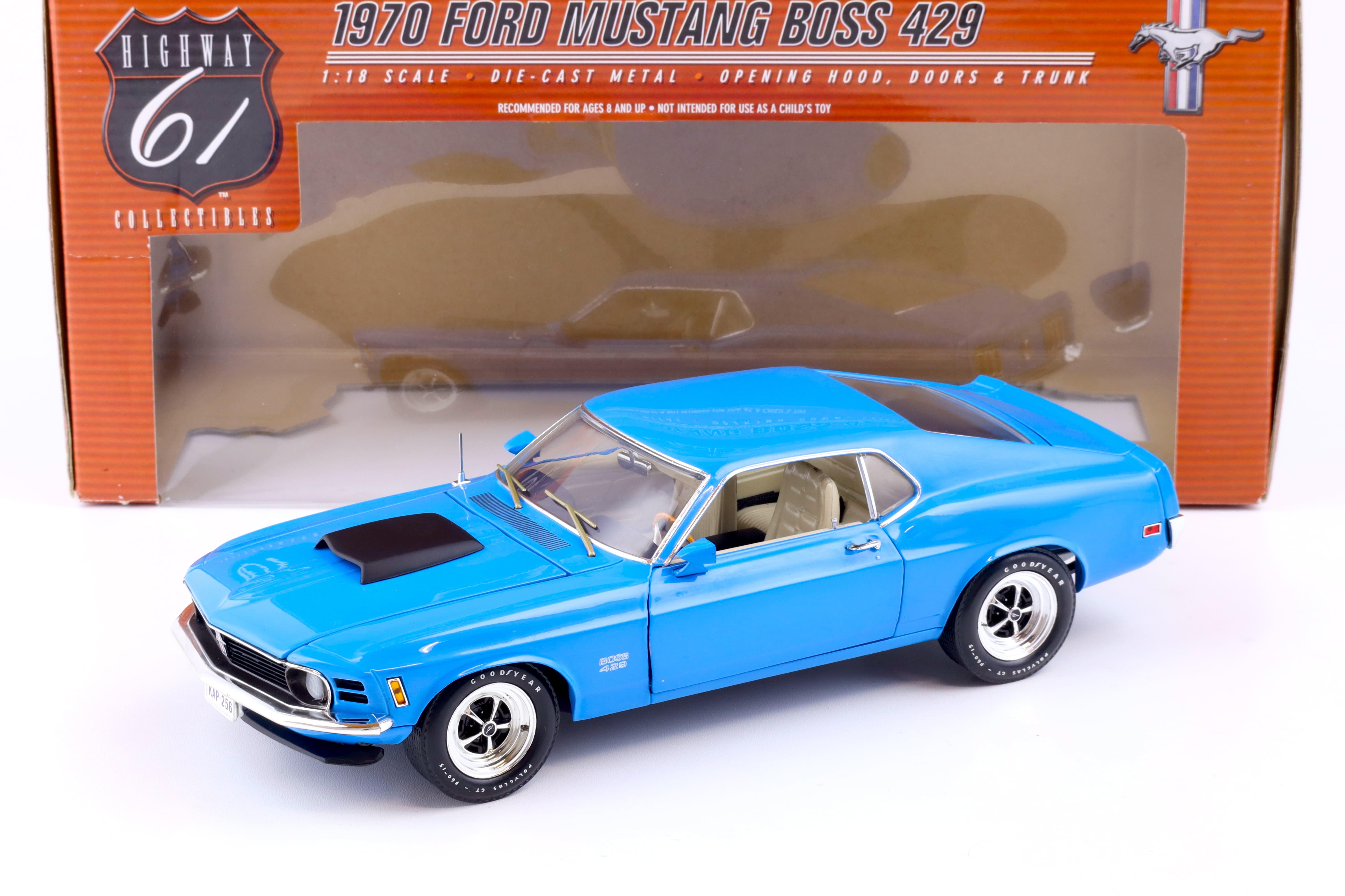 1:18 Highway61 Ford Mustang Boss 429 Coupe 1970 Grabber blue 50591