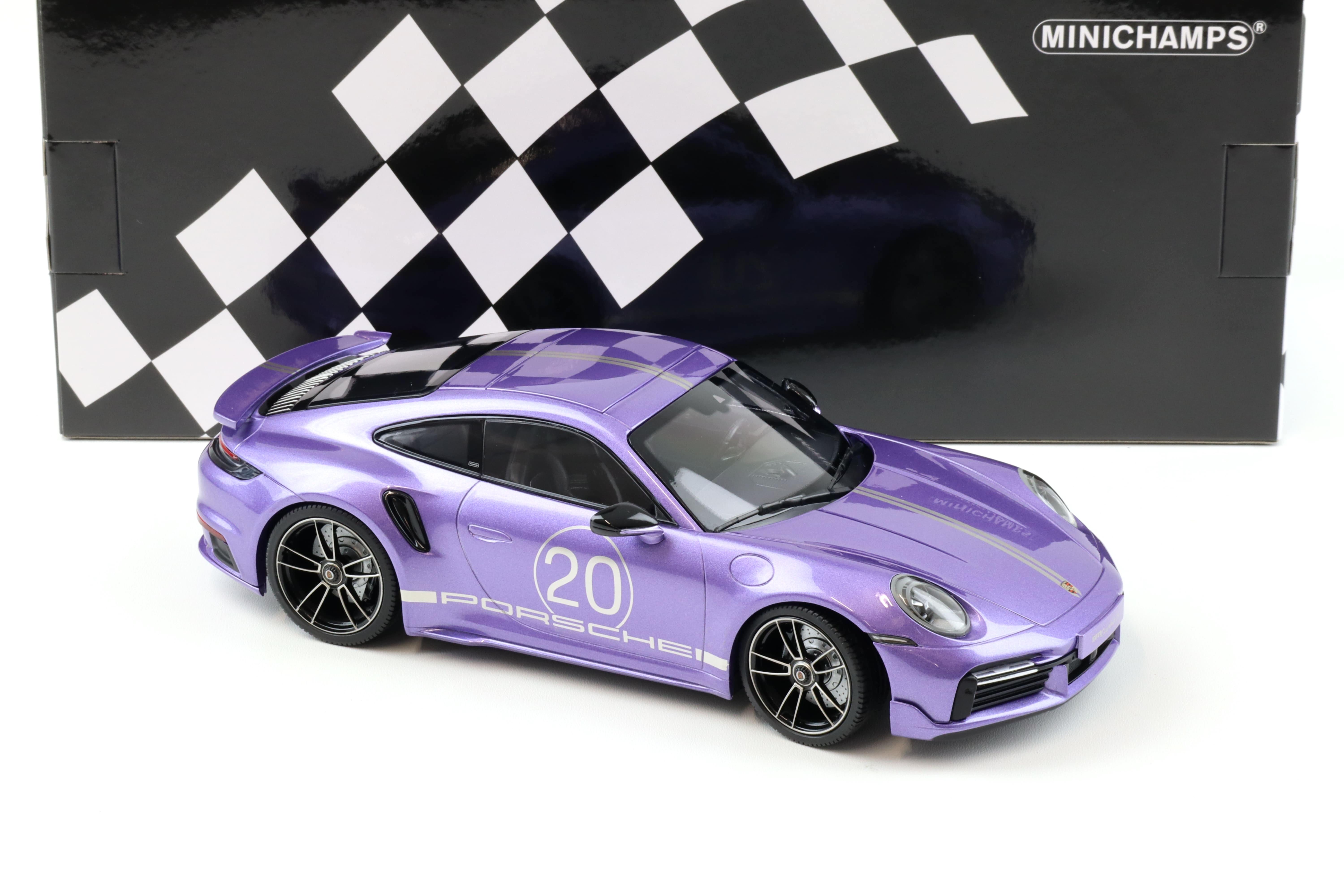 1:18 Minichamps Porsche 911 (992) Turbo S Coupe Sport Design 2021 viola metallic