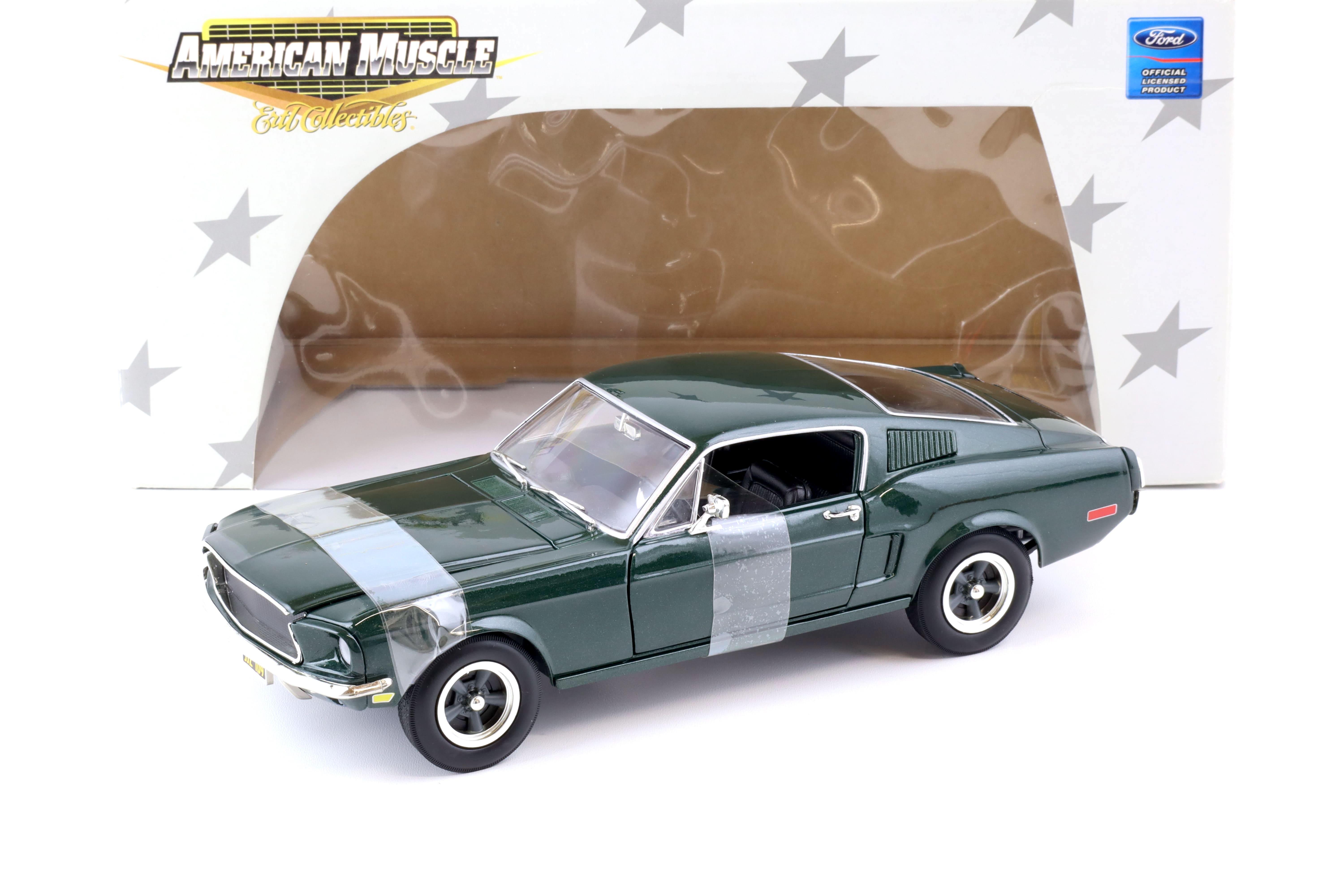 1:18 ERTL American Muscles Collectibles 1968 Ford Mustang GT dark green