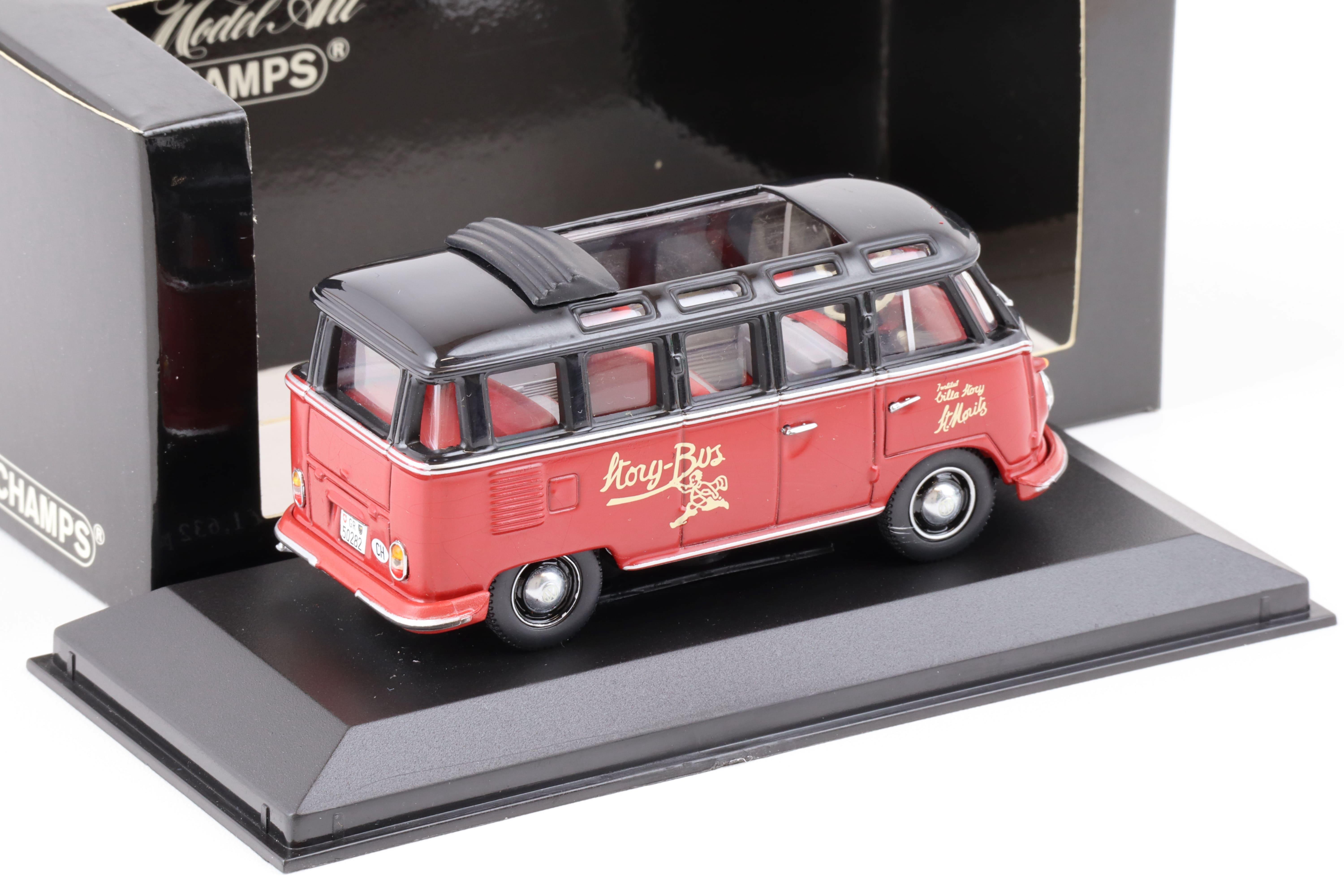 1:43 Minichamps VW T1 Samba Bus 1963 Villa Story red/ black