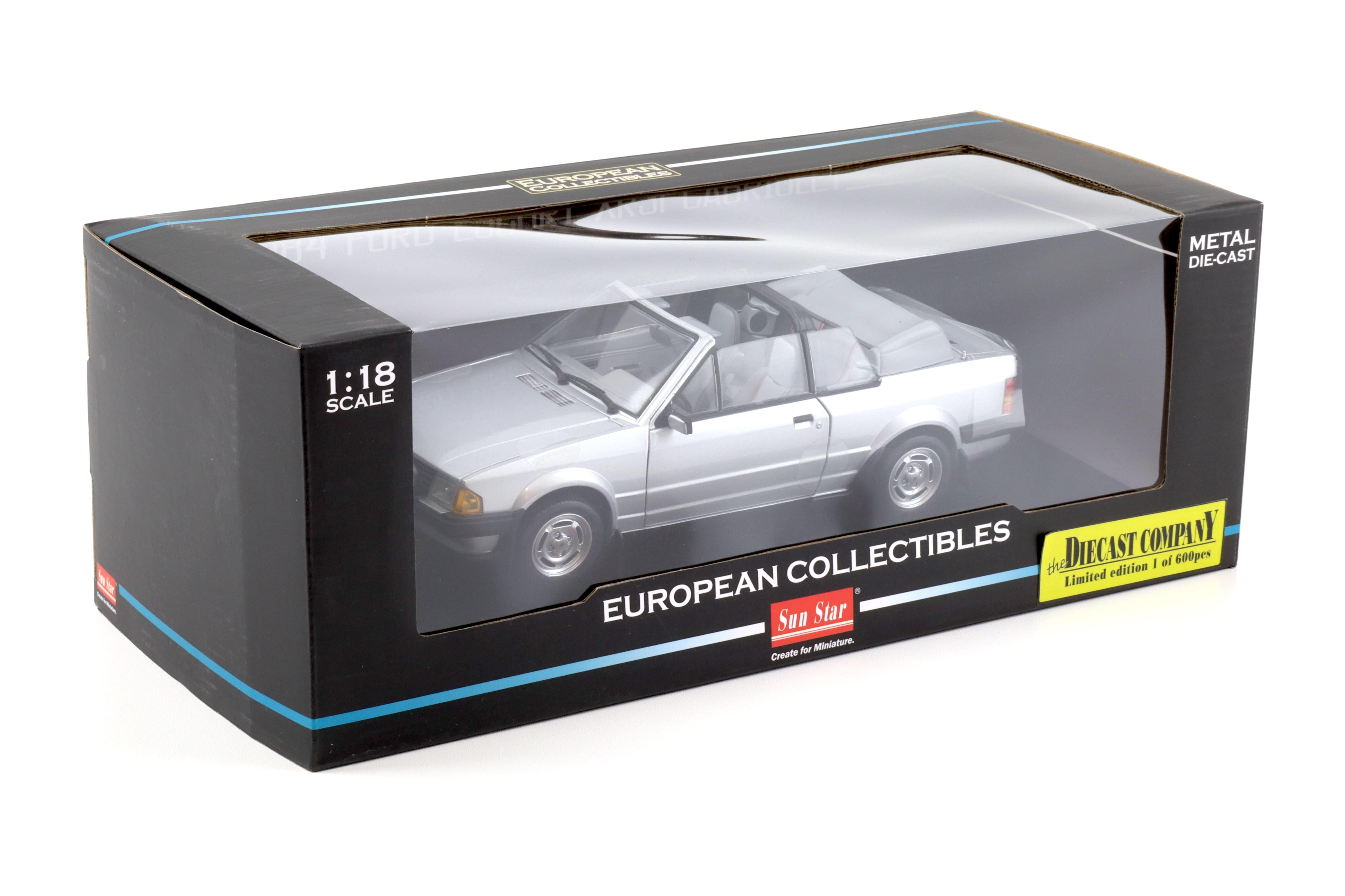 1:18 Sun Star 1984 Ford Escort XR3i Cabriolet silver metallic