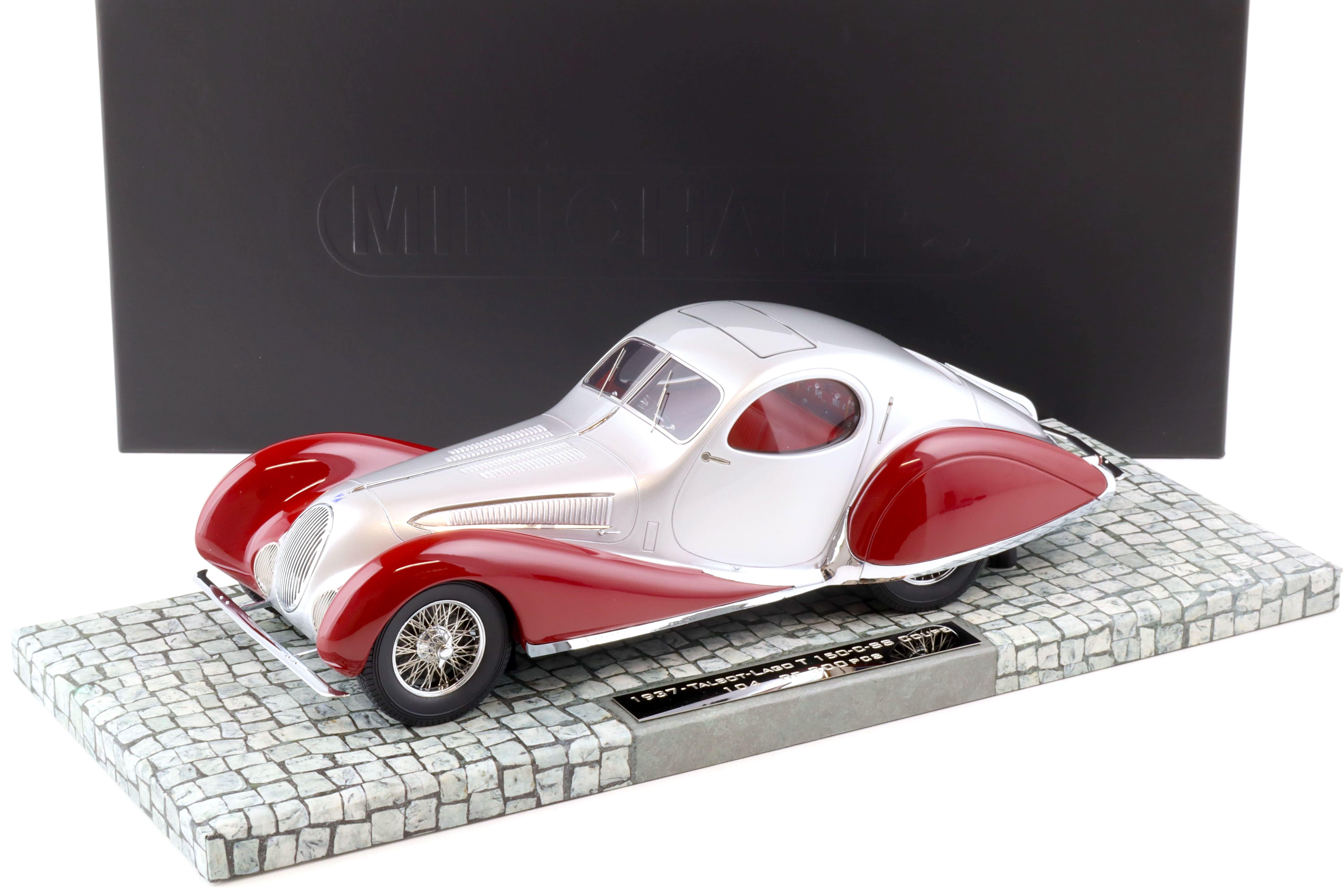 1:18 Minichamps 1937 Talbot Lago T 150 C SS Coupe silver/ red - Limited 300 pcs.