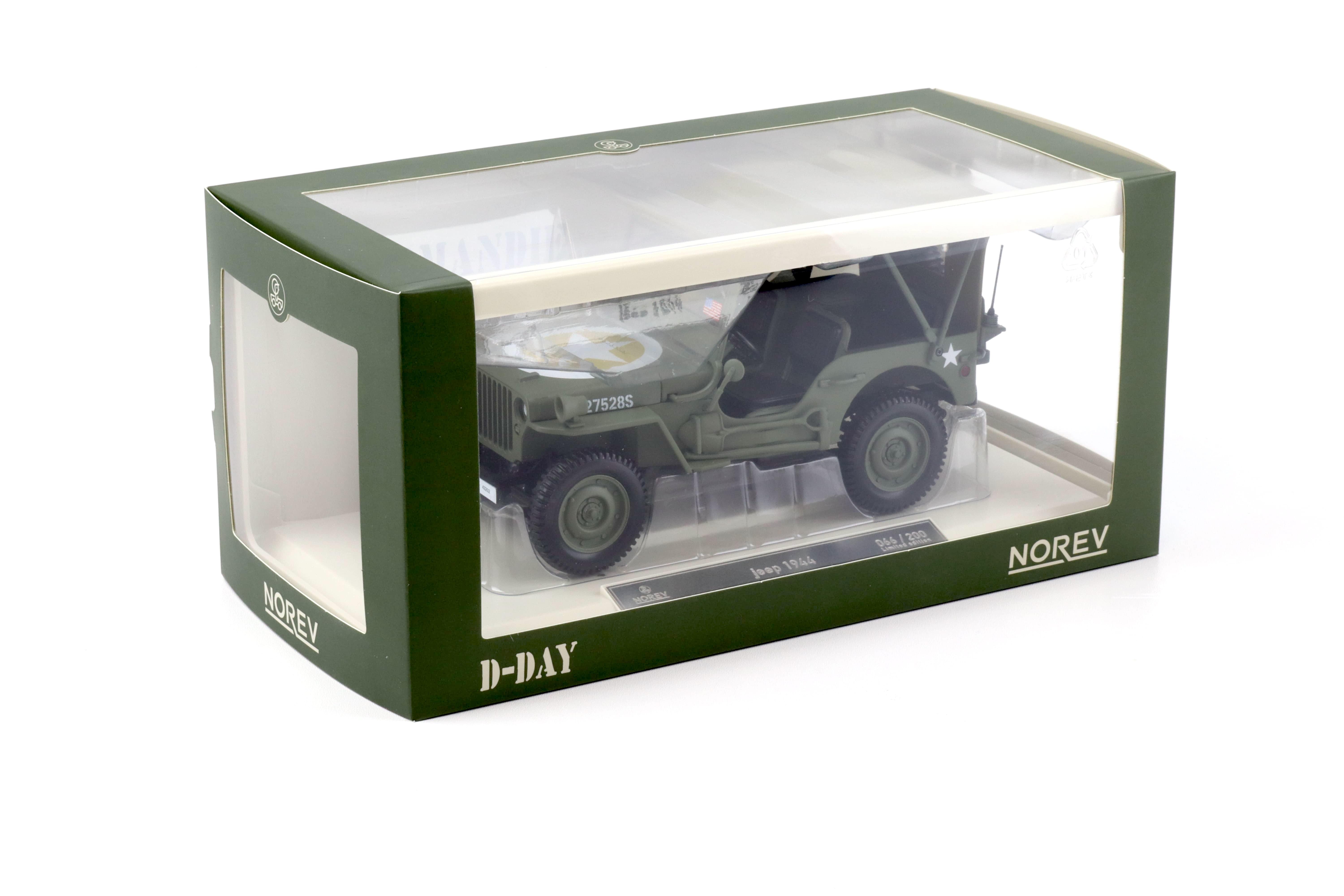 1:18 Norev Jeep Willys Army 1944 1st Div Inf HQ green  - Limited 200 pcs.