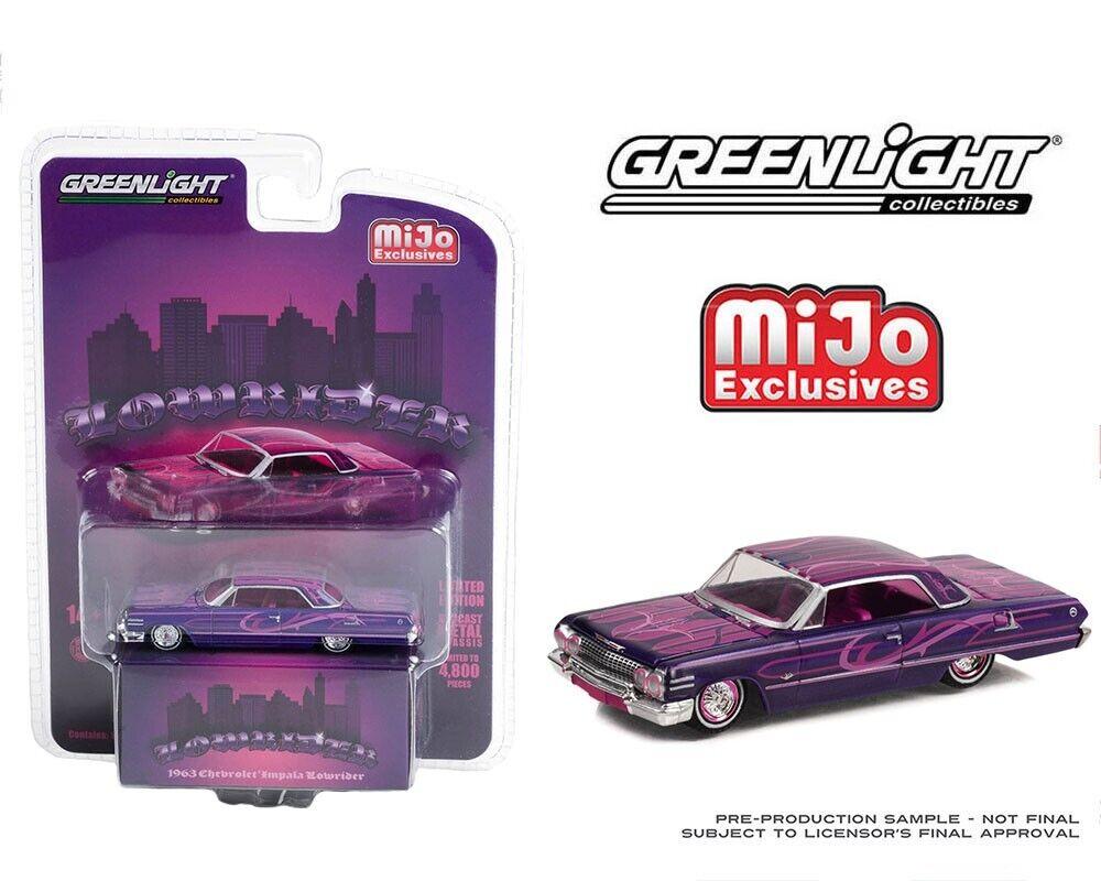 1:64 Greenlight MIJO Exclusives Lowrider 1963 Chevrolet Impala Lowrider purple