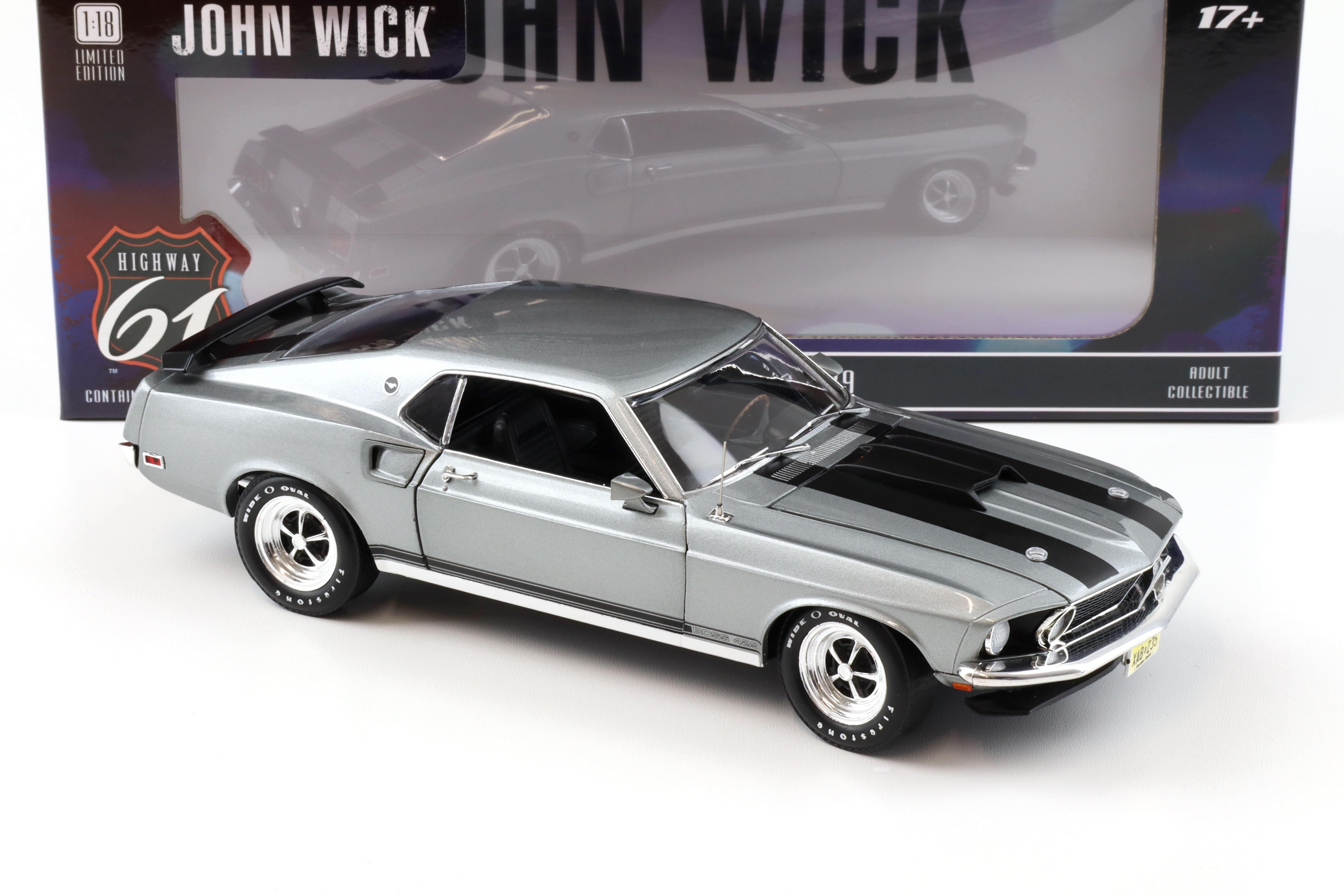 1:18 Highway61 Ford Mustang Boss 429 JOHN WICK grey/ black 1969