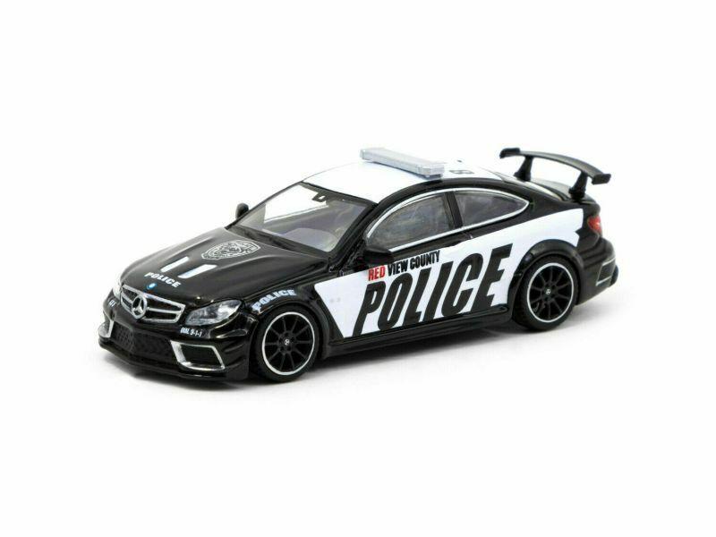 1:64 Tarmac Works Mercedes C63 AMG Coupe Black Series Police Car black/ white