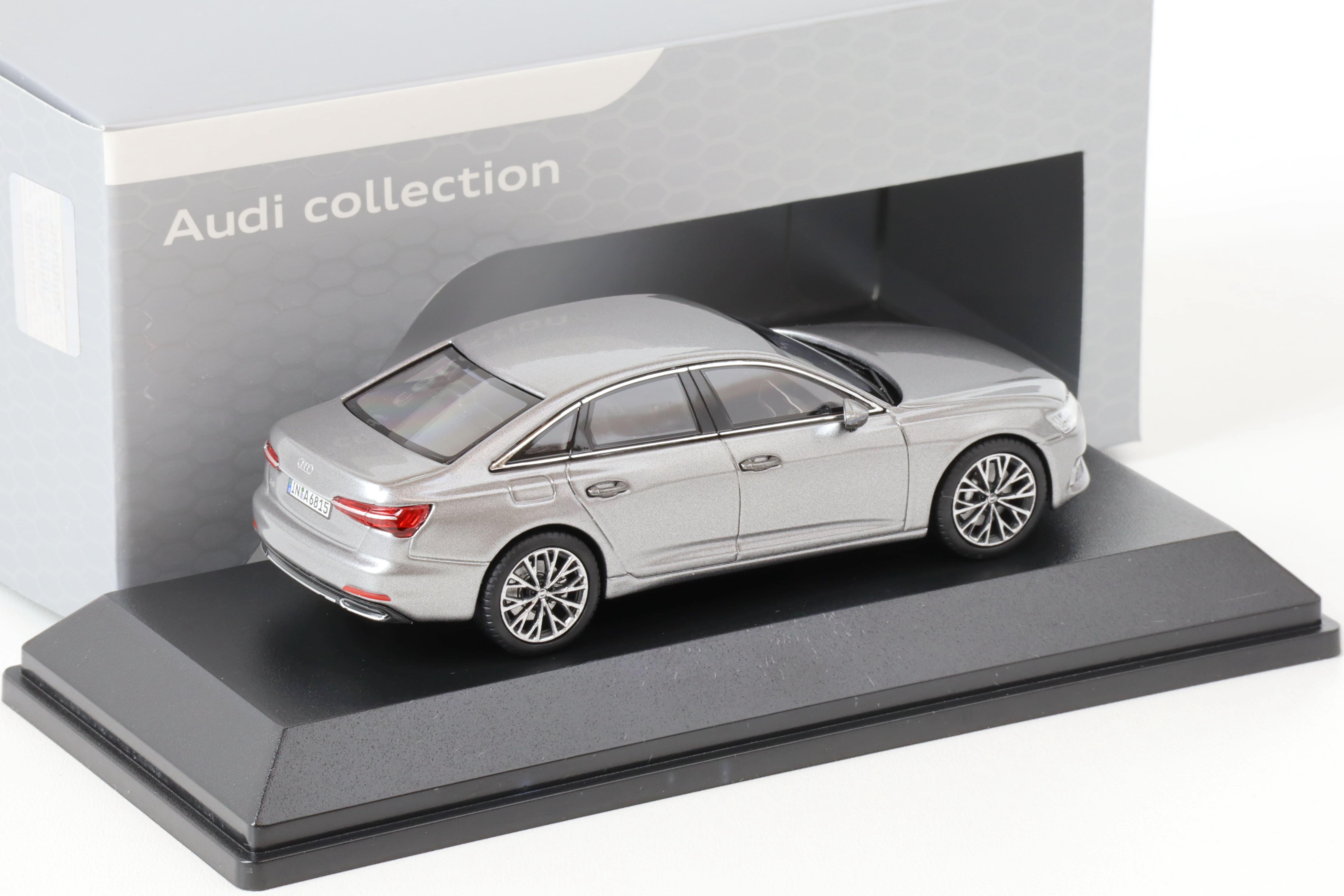 1:43 iScale Audi A6 Limousine C8 Taifun grey metallic 2018 DEALER VERSION