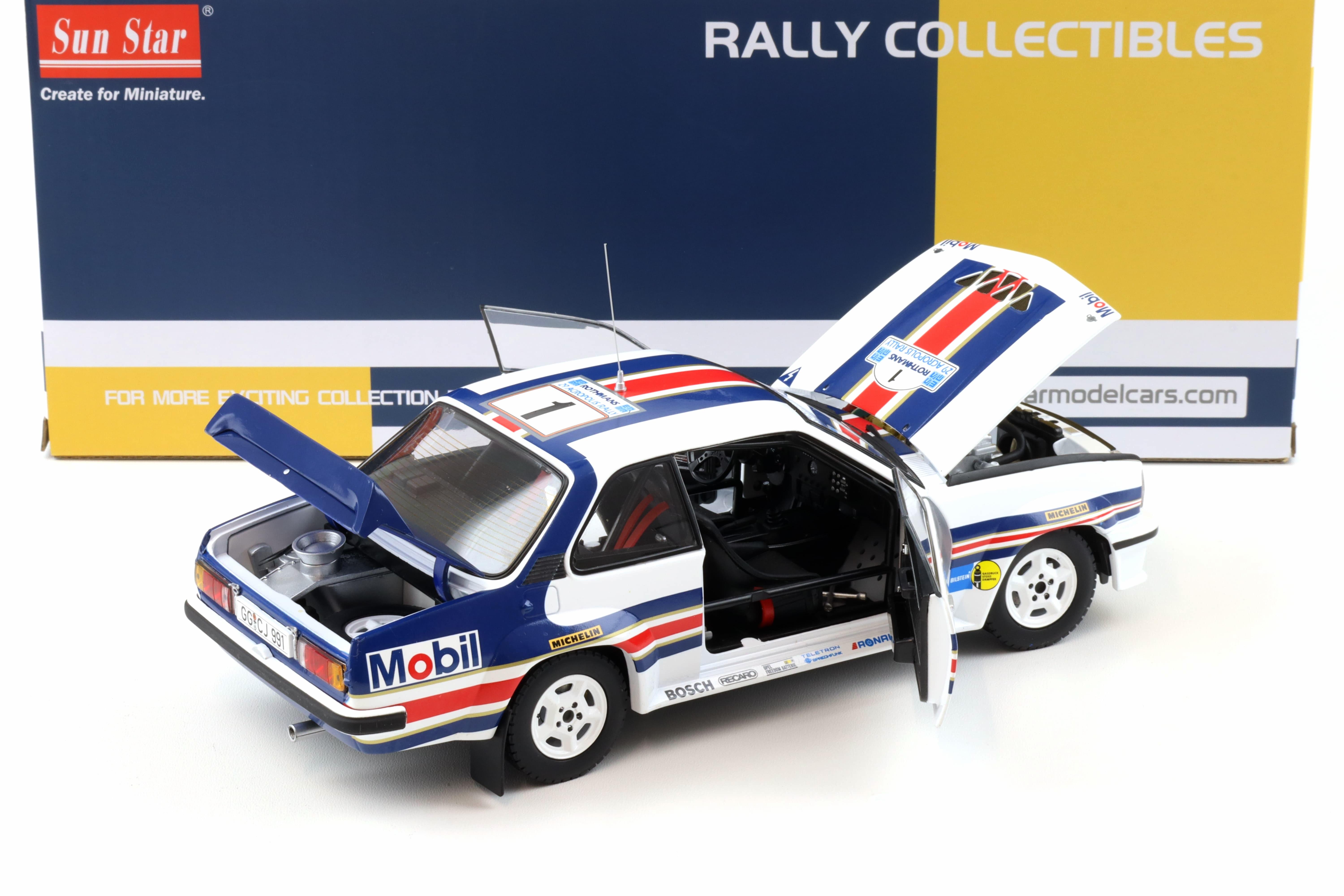 1:18 Sun Star Opel Ascona 400 Rally 2nd Rothmans Acropolis 1982 World Champ Röhrl/ Geistdörfer