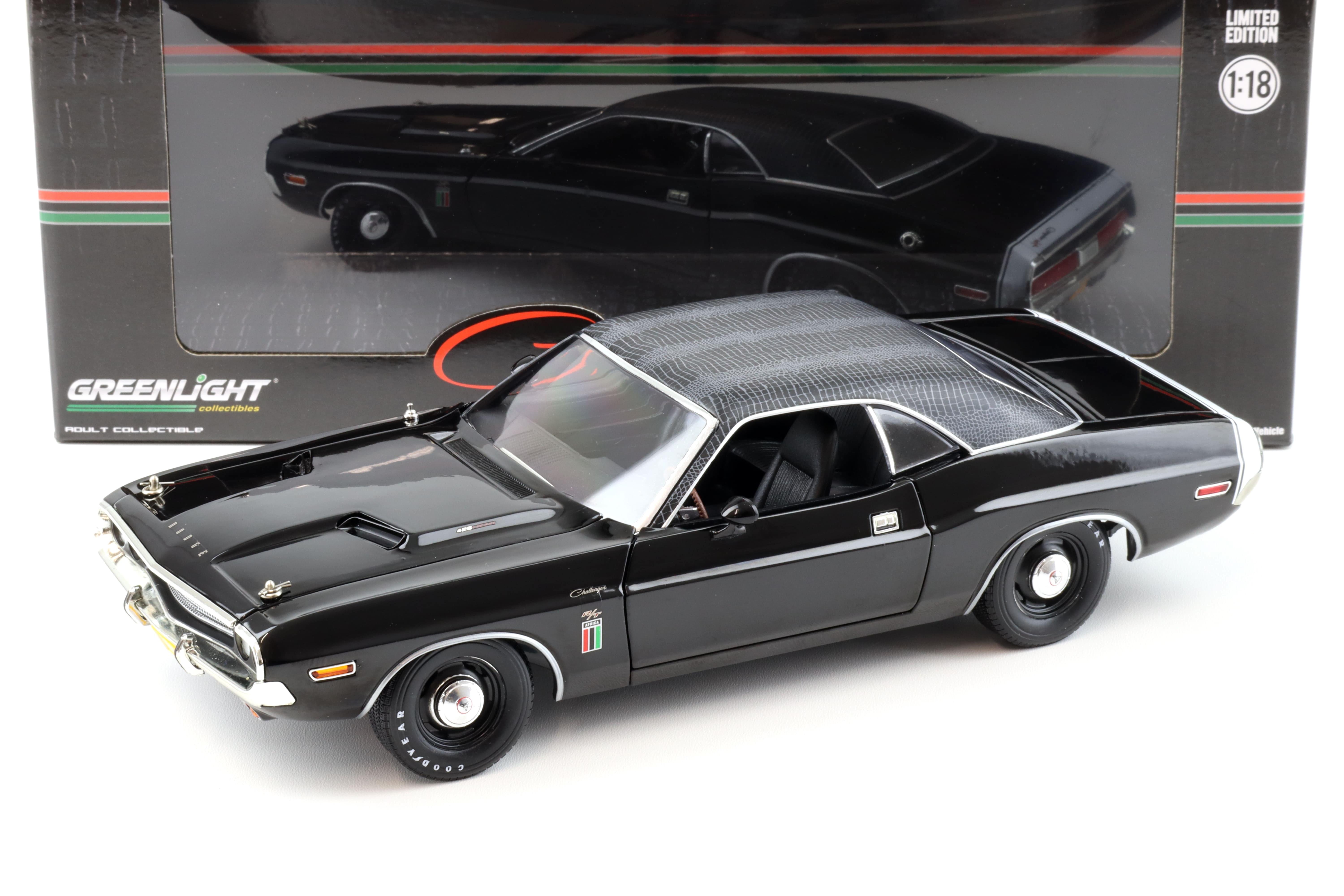 1:18 Greenlight 1970 Dodge Challenger R/T 426 Hemi Coupe THE BLACK GHOST