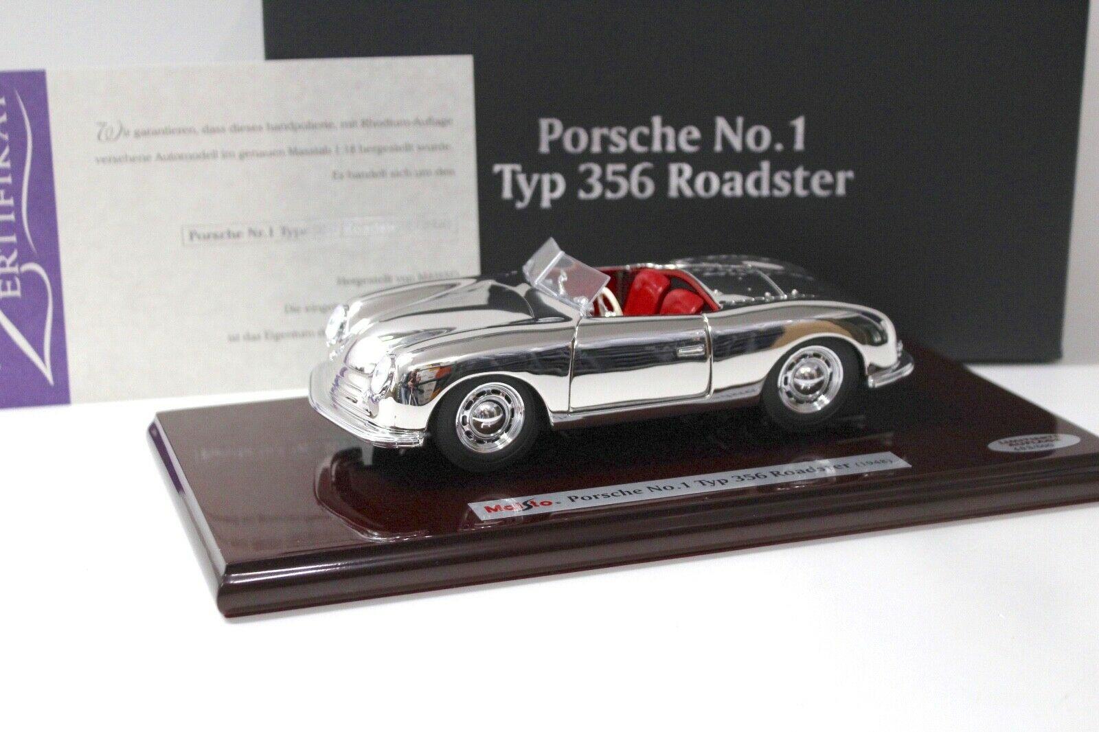 1:18 Maisto Porsche No.1 Typ 356 Roadster RHODIUM EDITION 